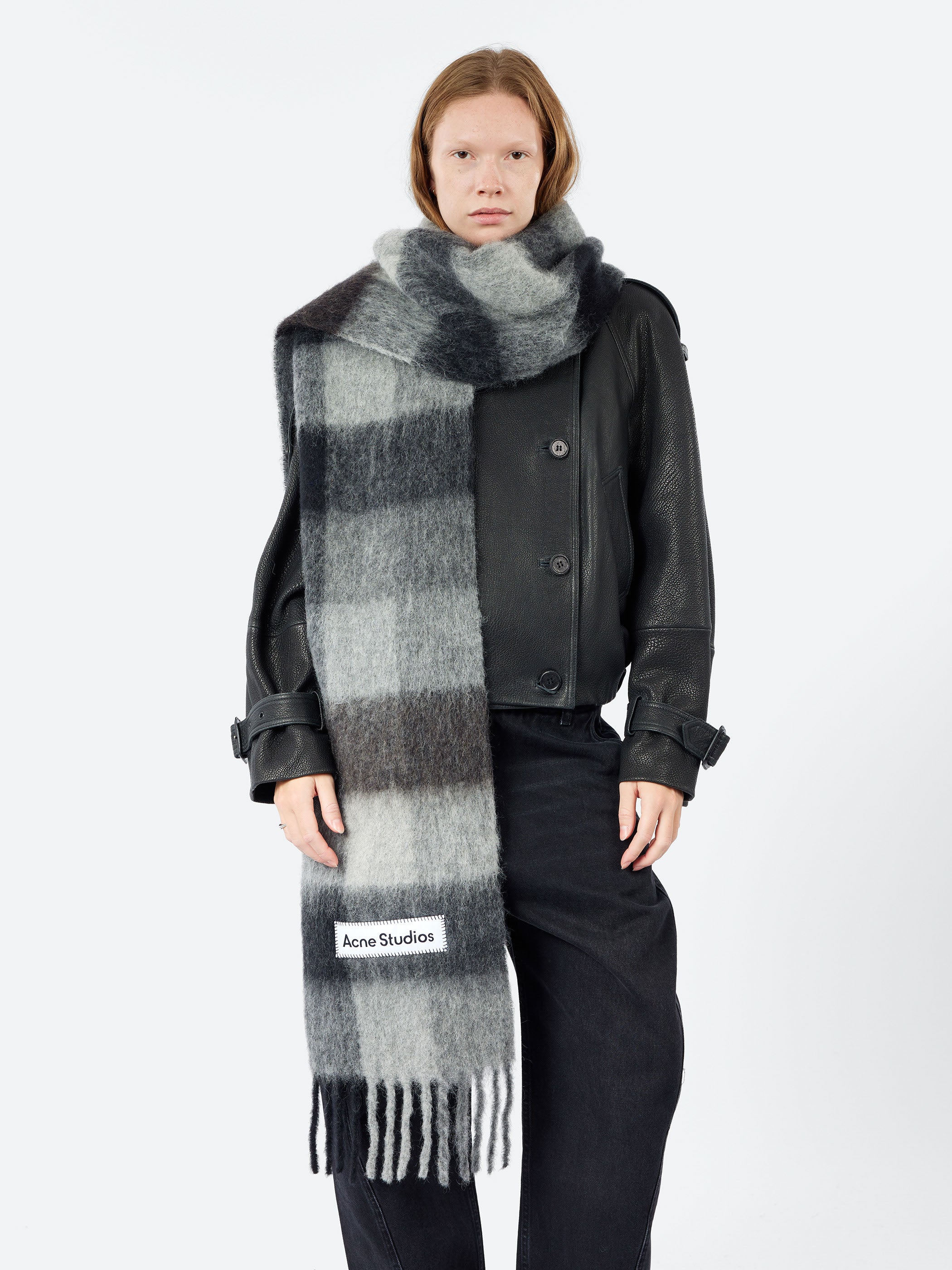 Mohair Checked Scarf