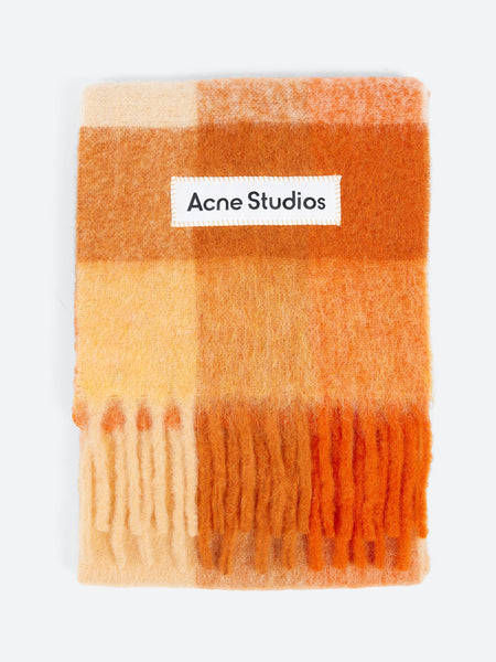 小物 Acne Studios MOHAIR CHECKED SCARF Acne Studios - Mohair checked scarf - Teal/Grey/Green
