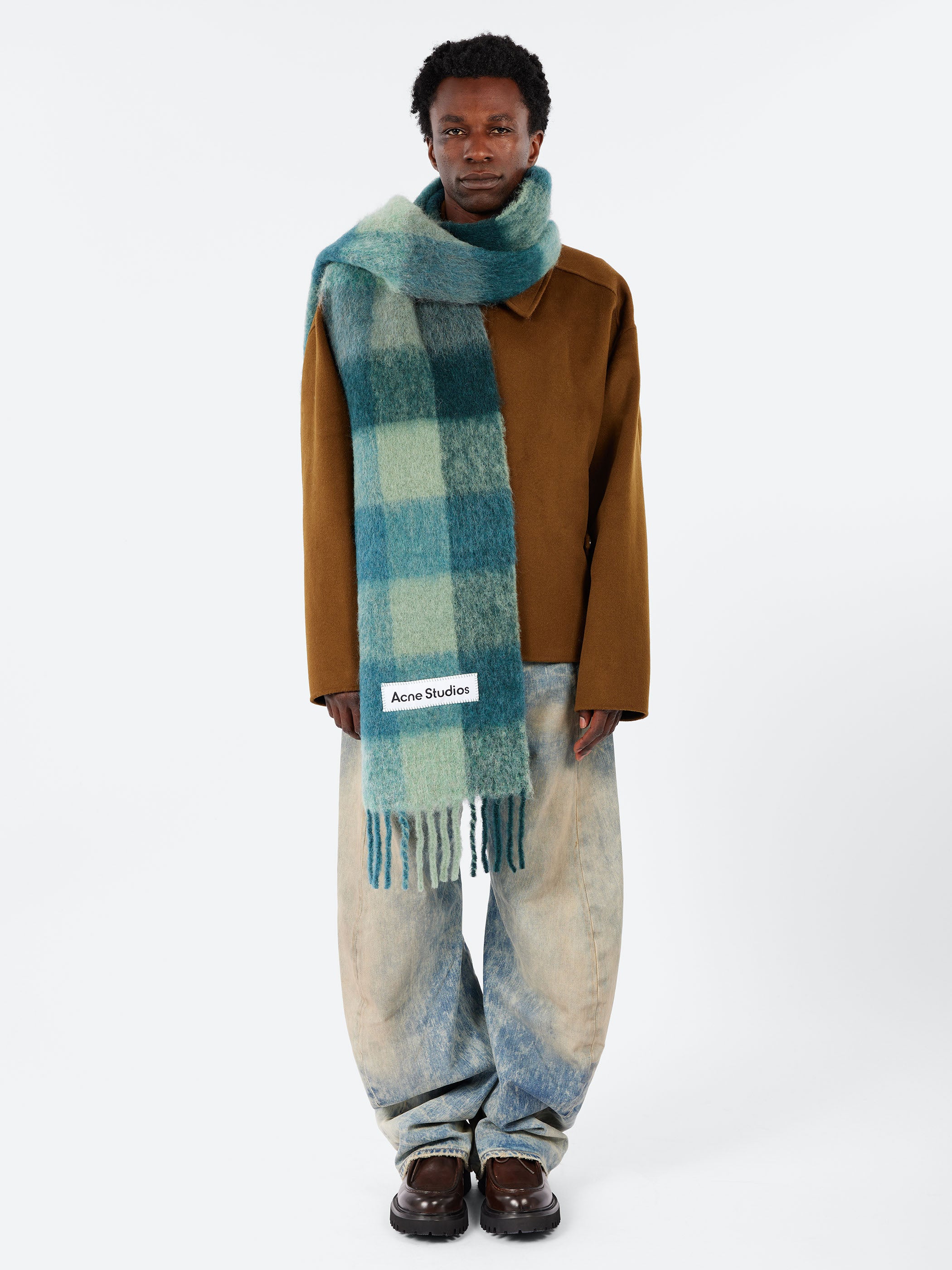 Mohair Checked Scarf