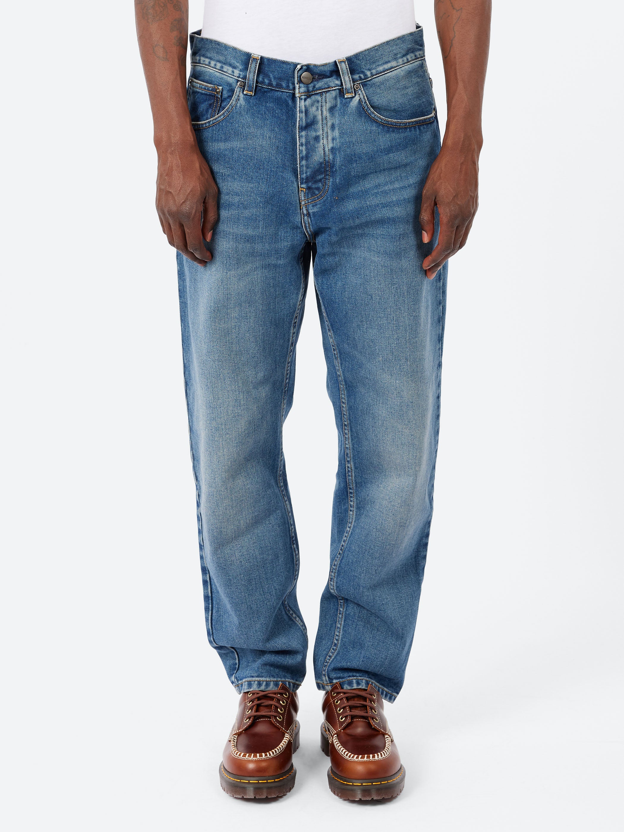Carhartt WIP - Newel Pant in Blue Dark Used – gravitypope