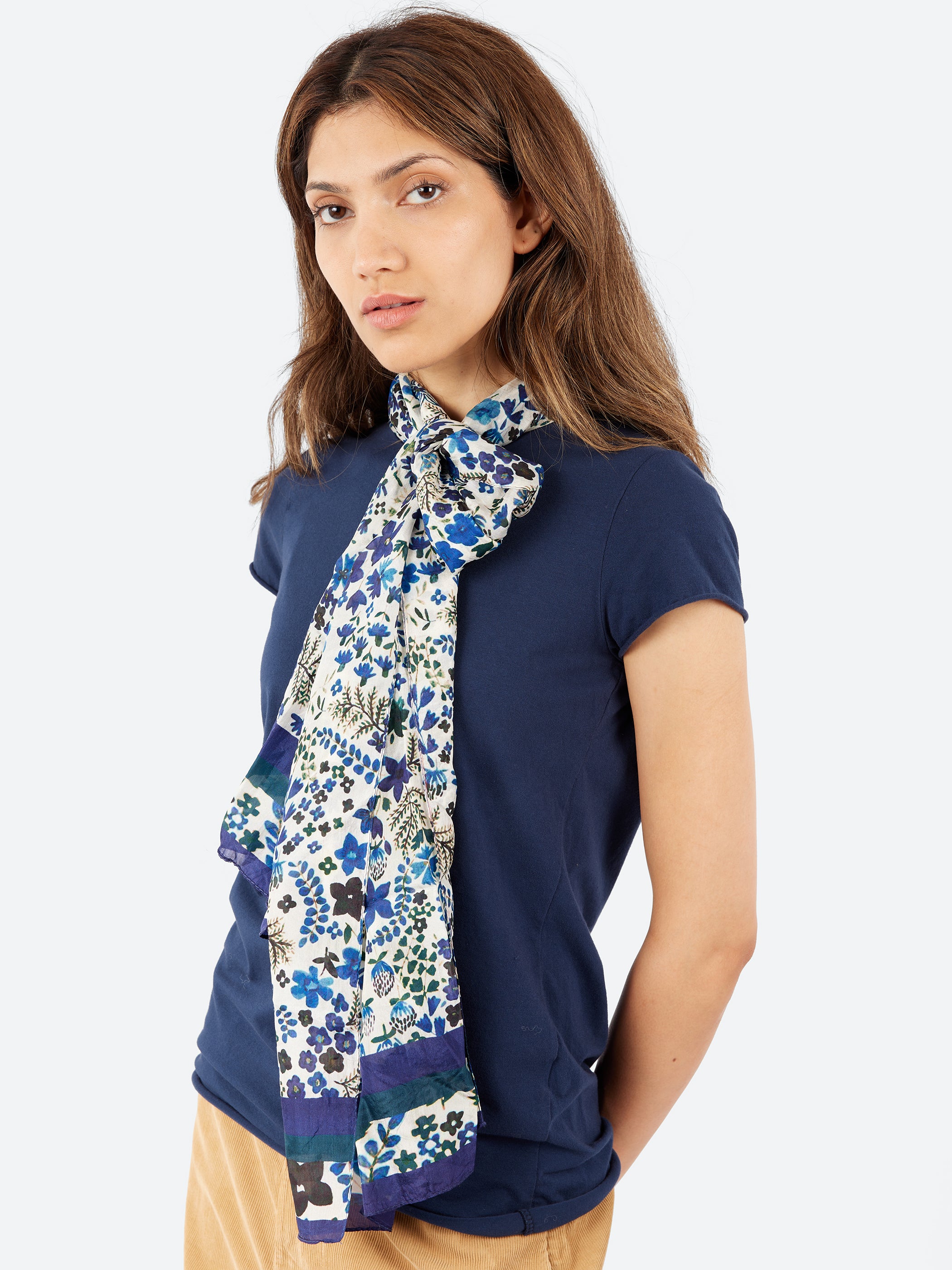 Small Floral Print Scarf