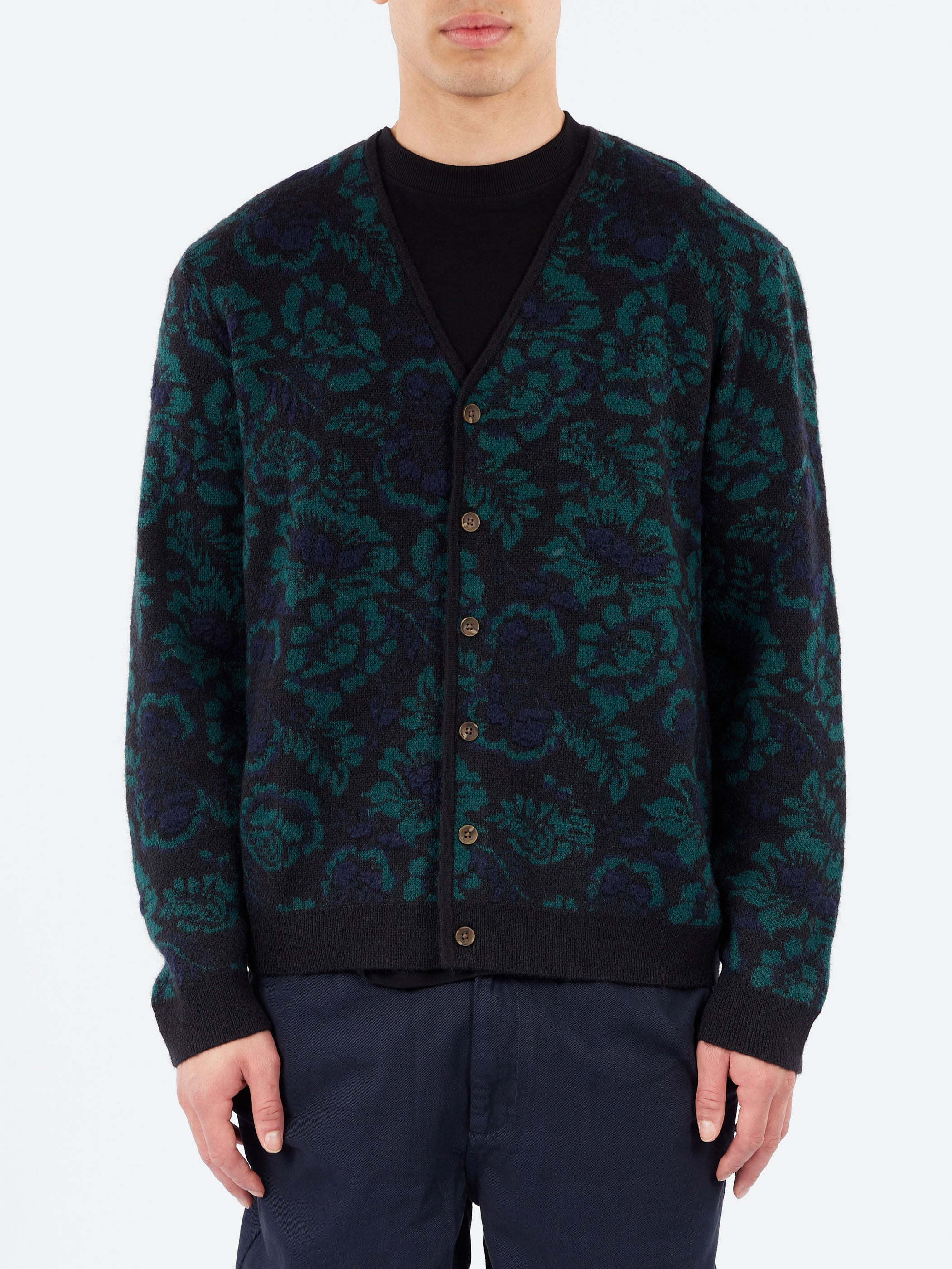 Wax London - Alban Cardigan in Black and Green – gravitypope