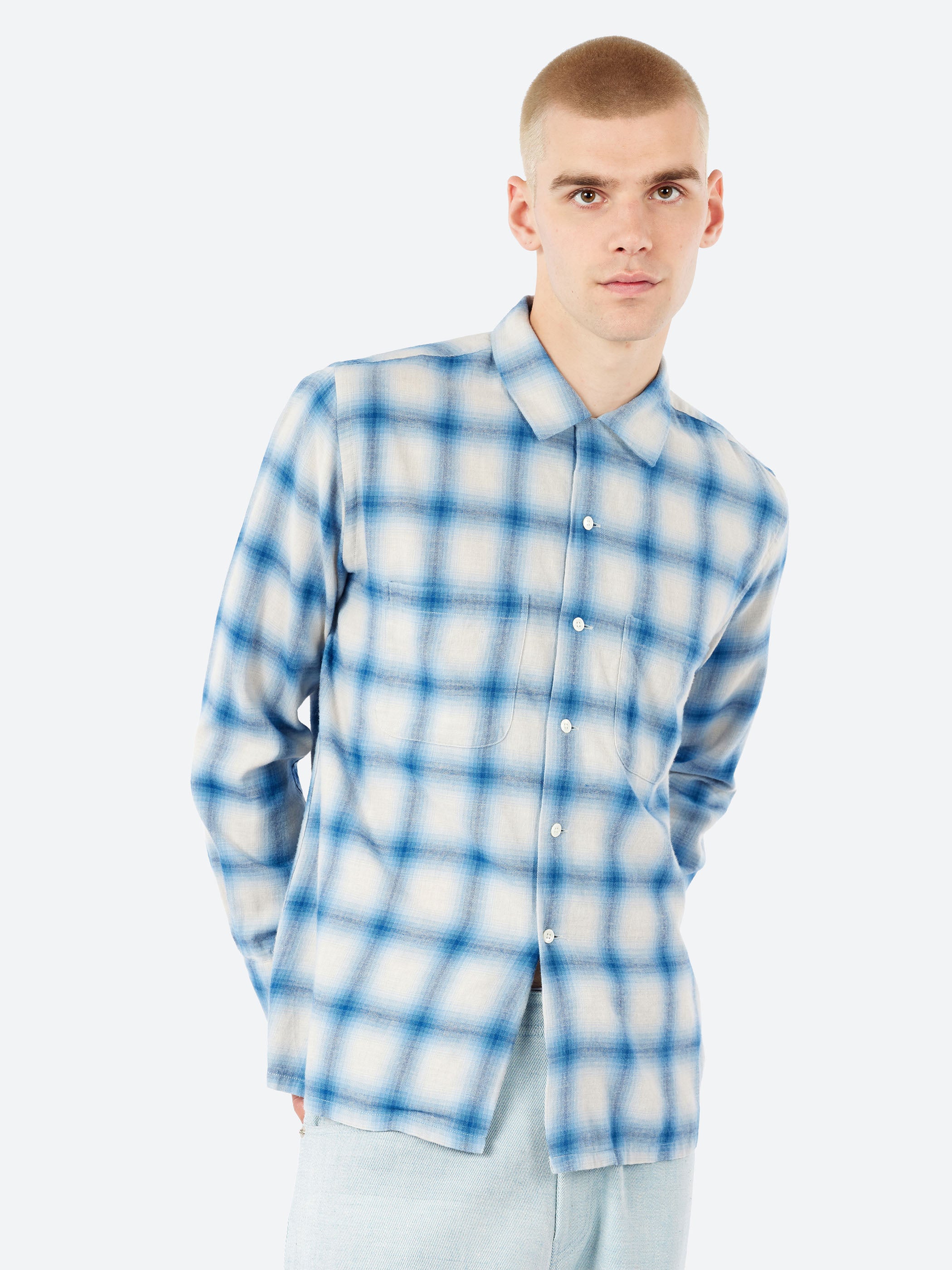 Open Collar Ombre Shirt