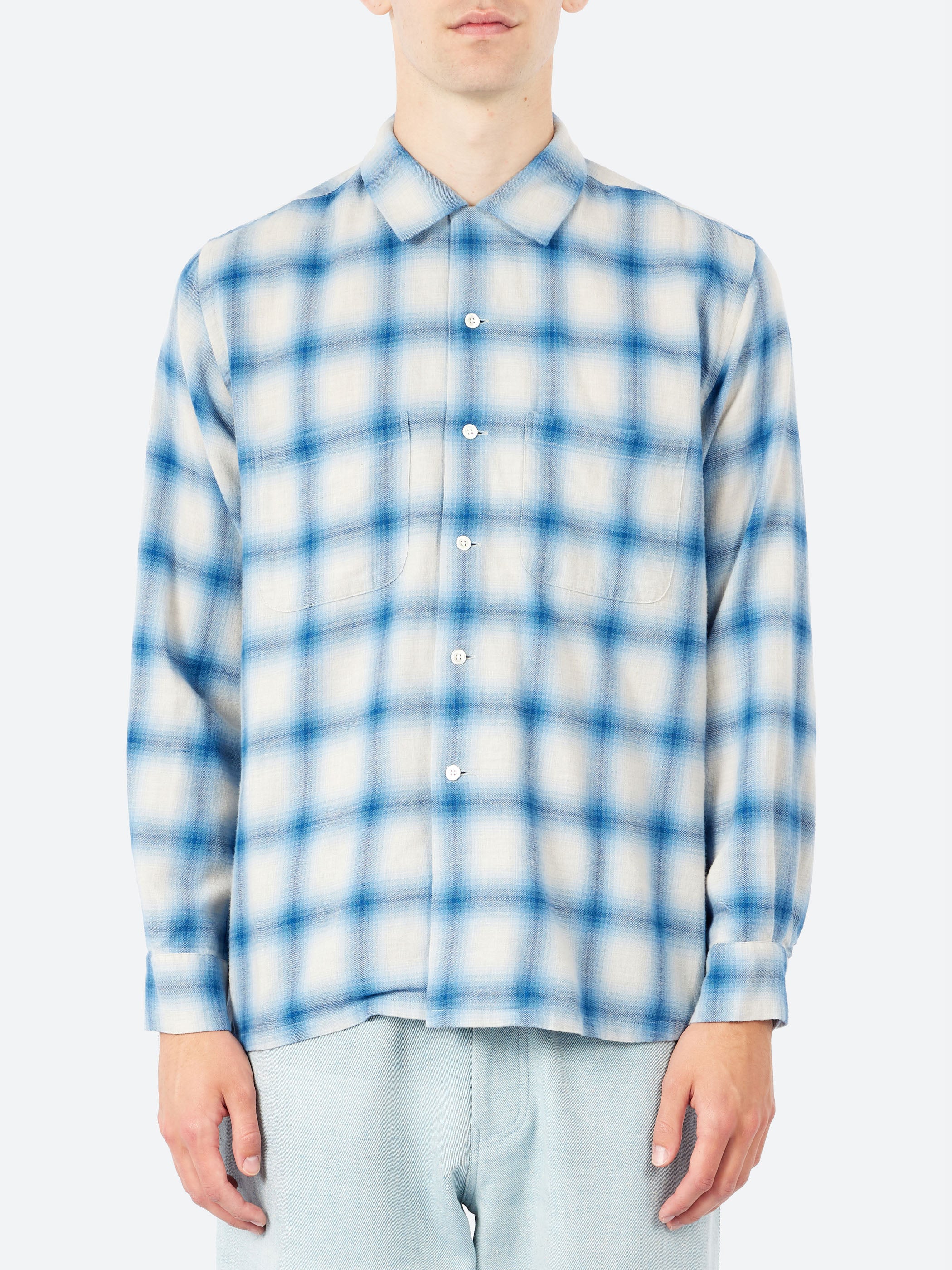 Open Collar Ombre Shirt