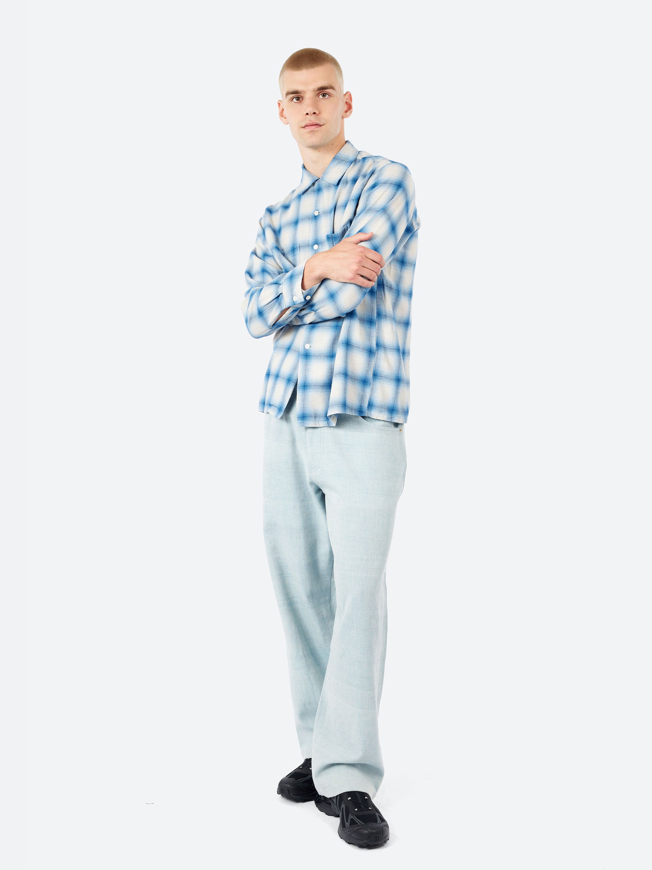 Open Collar Ombre Shirt