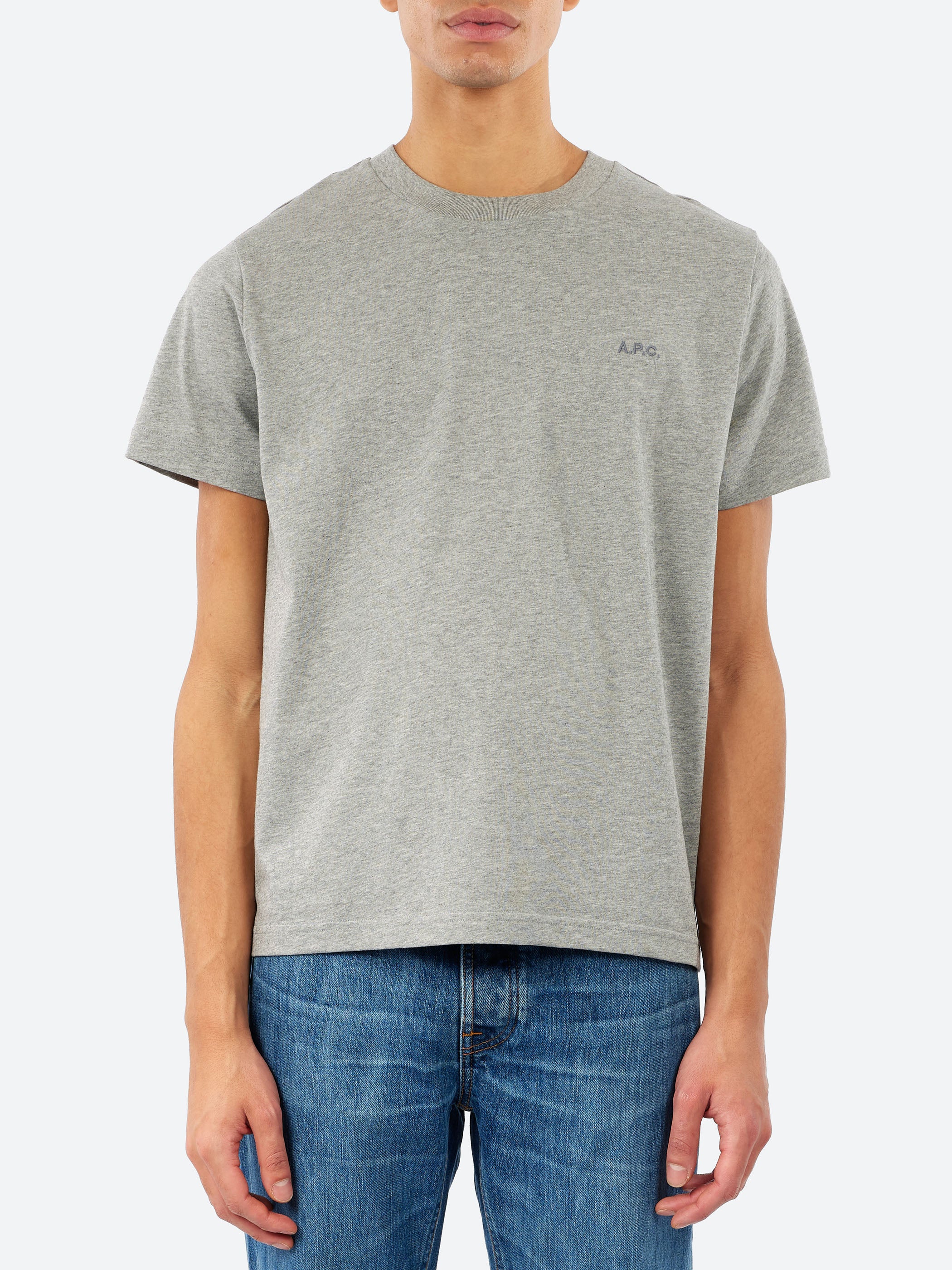 A.P.C. Brode T-Shirt in Heathered Grey – gravitypope