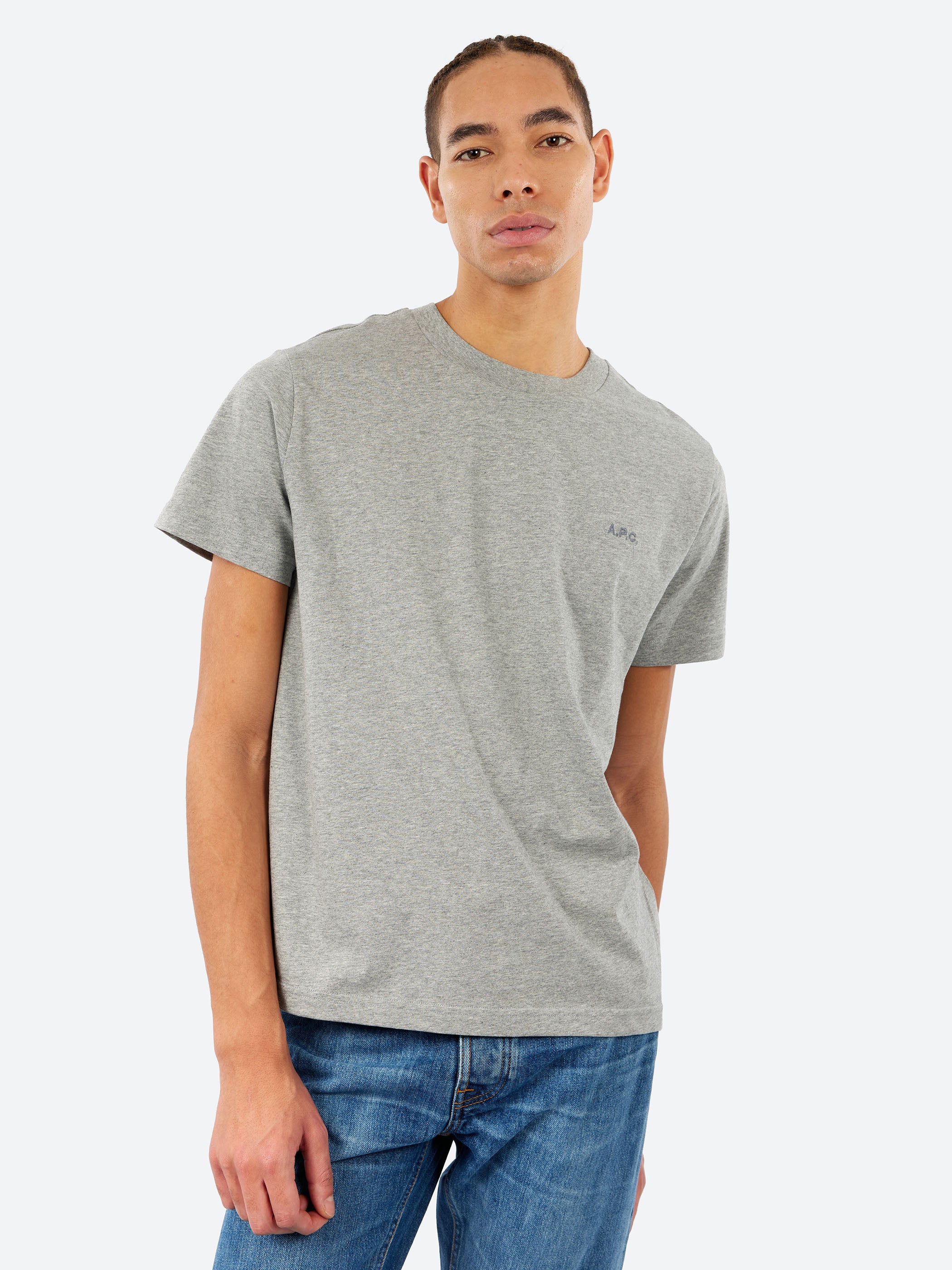 A.P.C. Brode T-Shirt in Heathered Grey – gravitypope