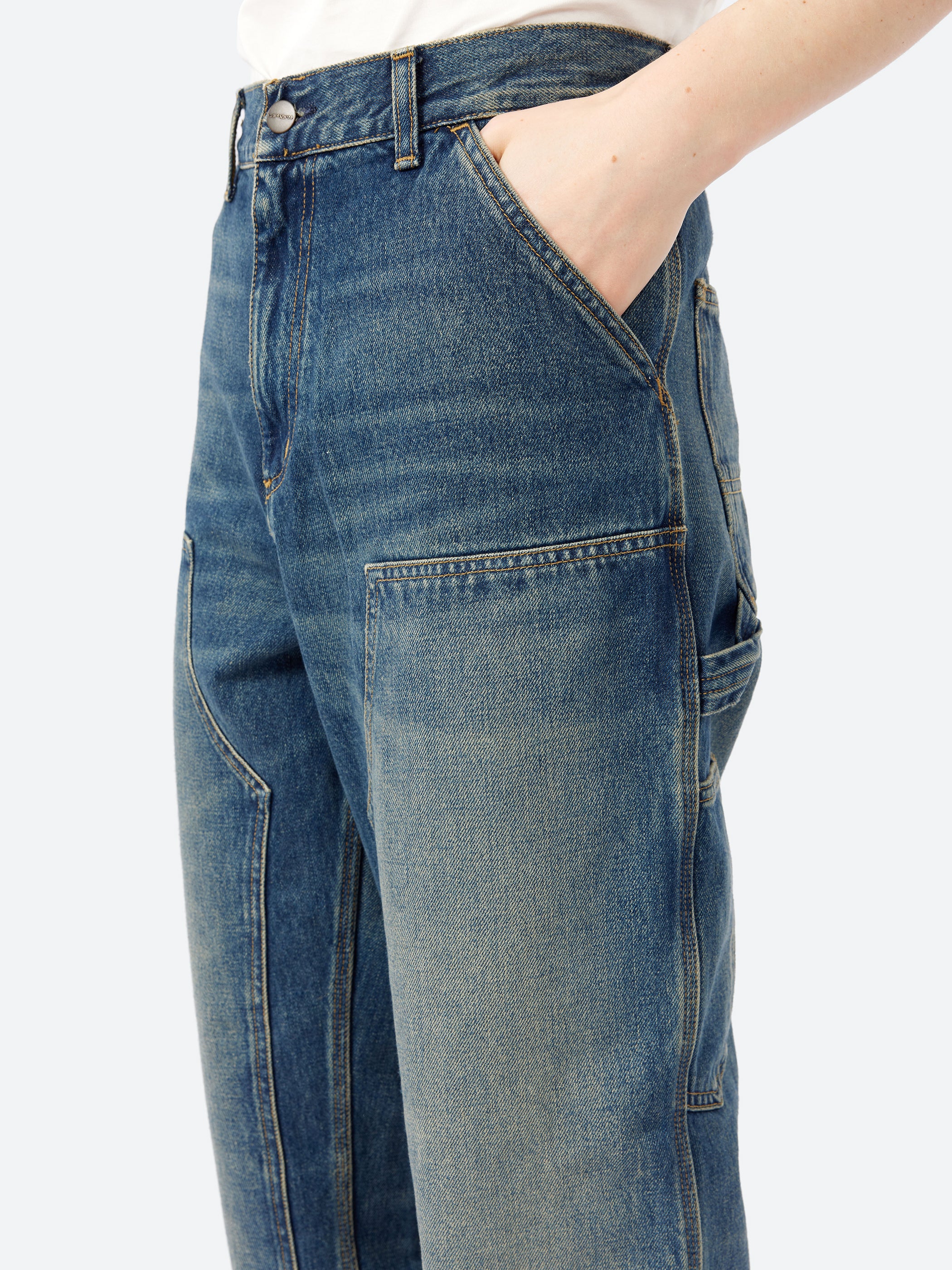 Carhartt WIP - Double Knee Pant in Blue Worn Used – gravitypope