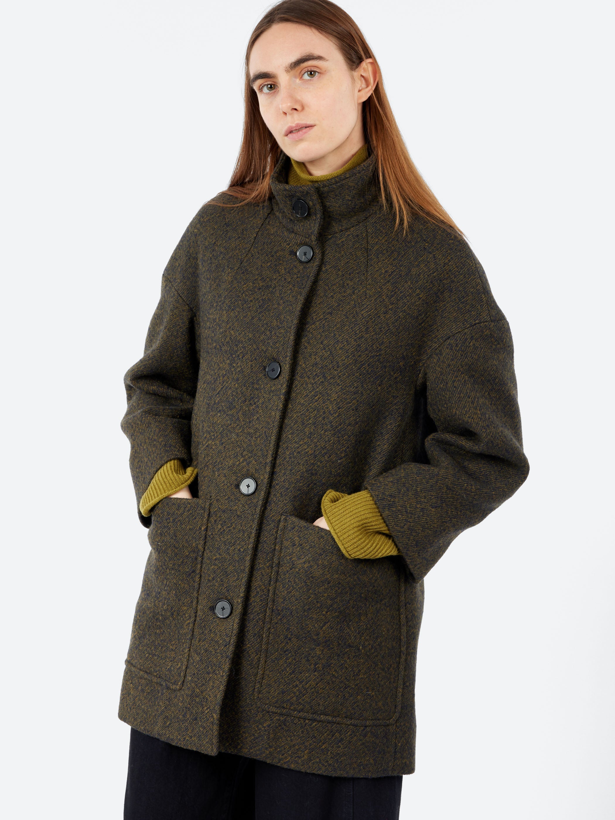 Boiled Wool Twill Coat