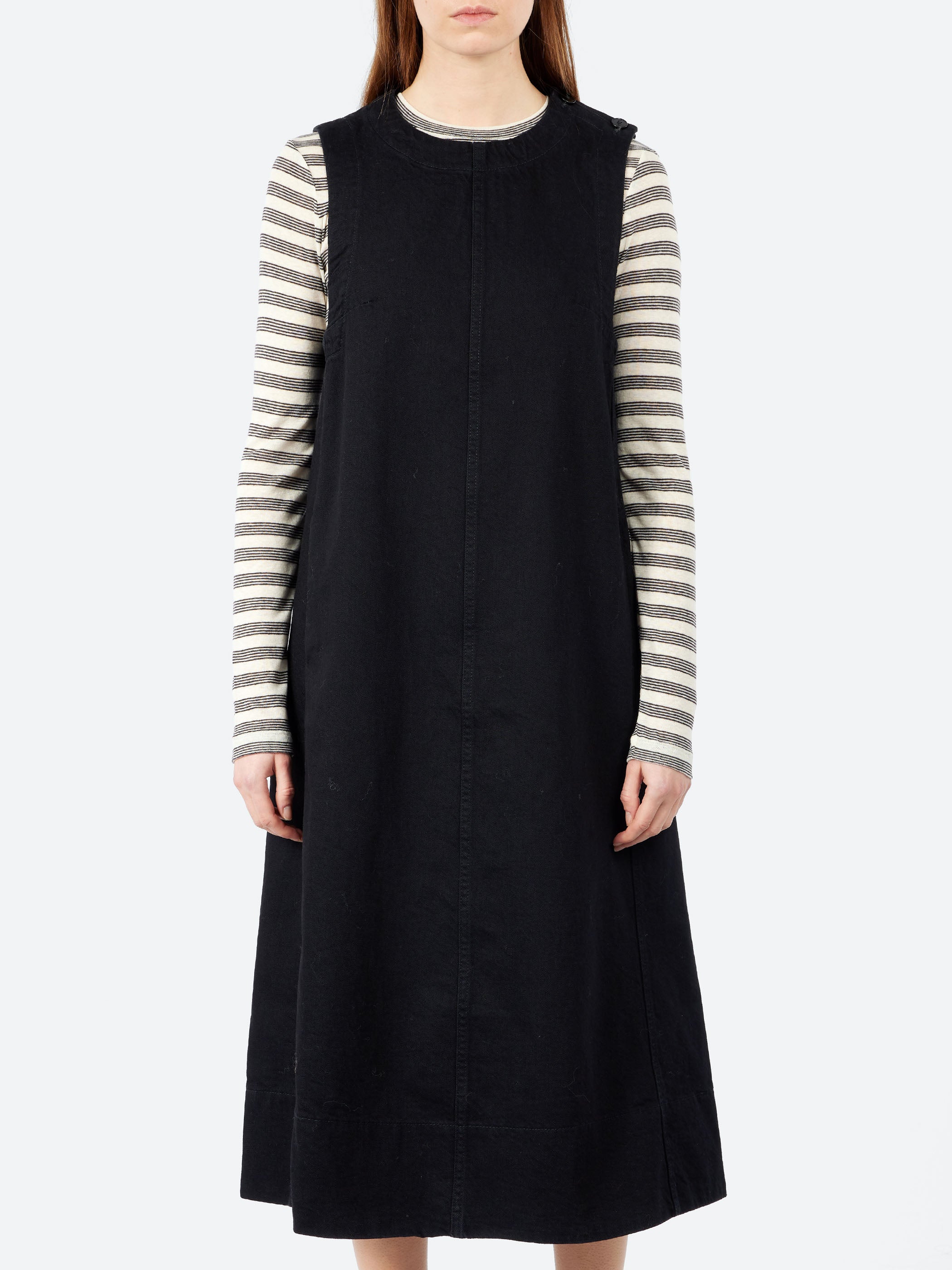 Washed Black Denim Workwear Dress | Carbon Black Washed Black Denim Workwear Dress | Carbon Black