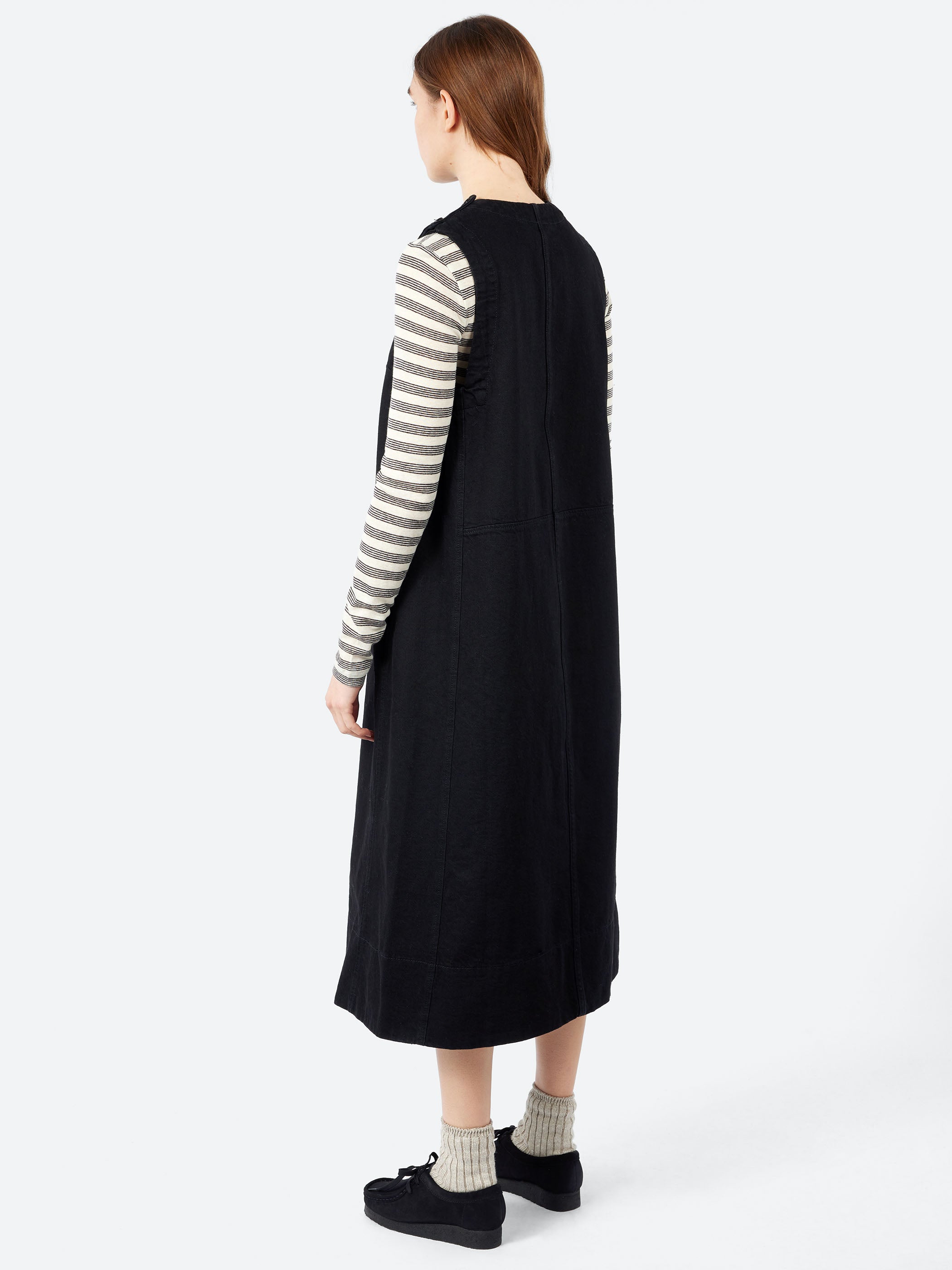 Washed Black Denim Workwear Dress Washed Black Denim Workwear Dress