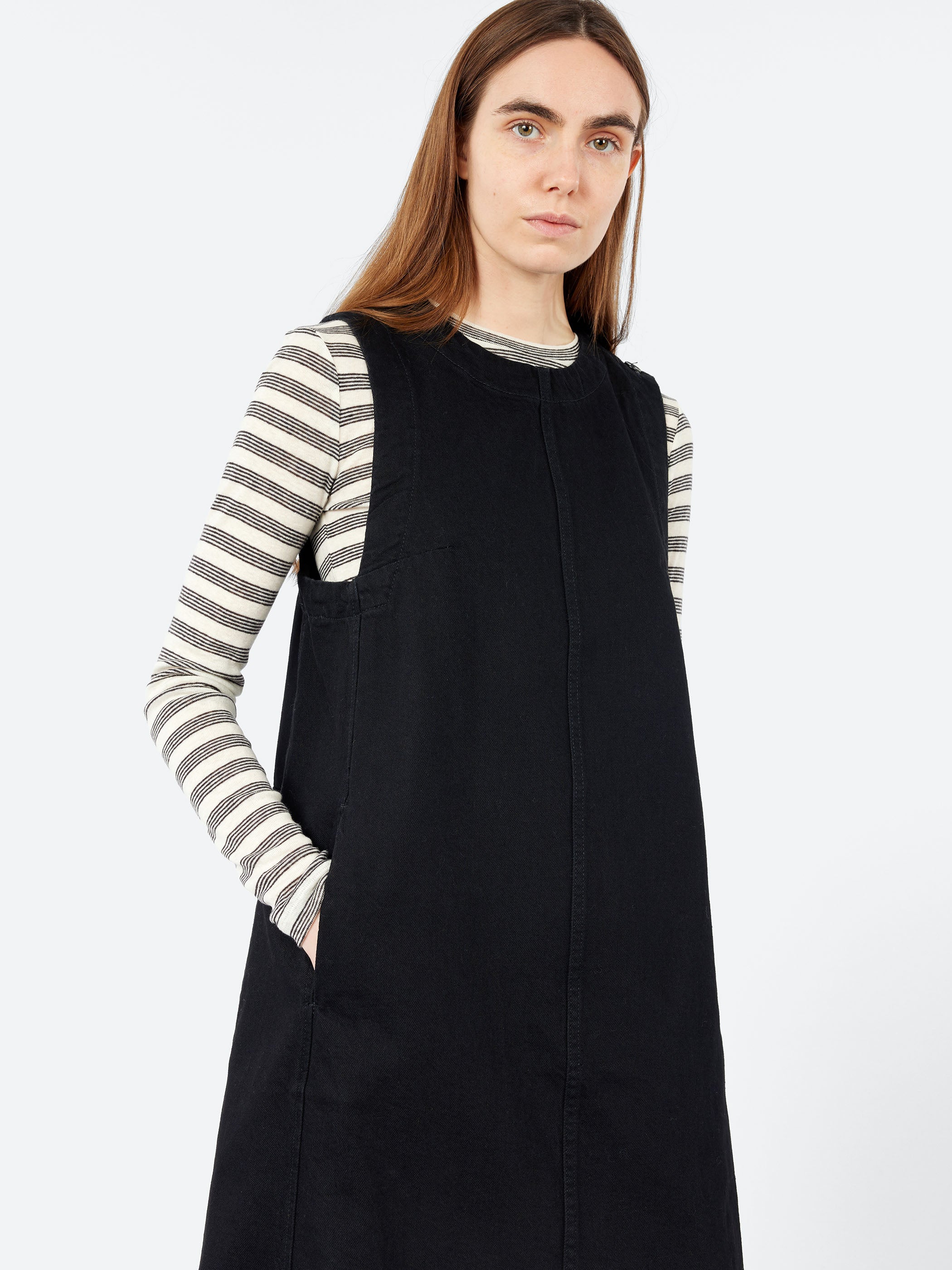 Washed Black Denim Workwear Dress | Carbon Black Washed Black Denim Workwear Dress | Carbon Black
