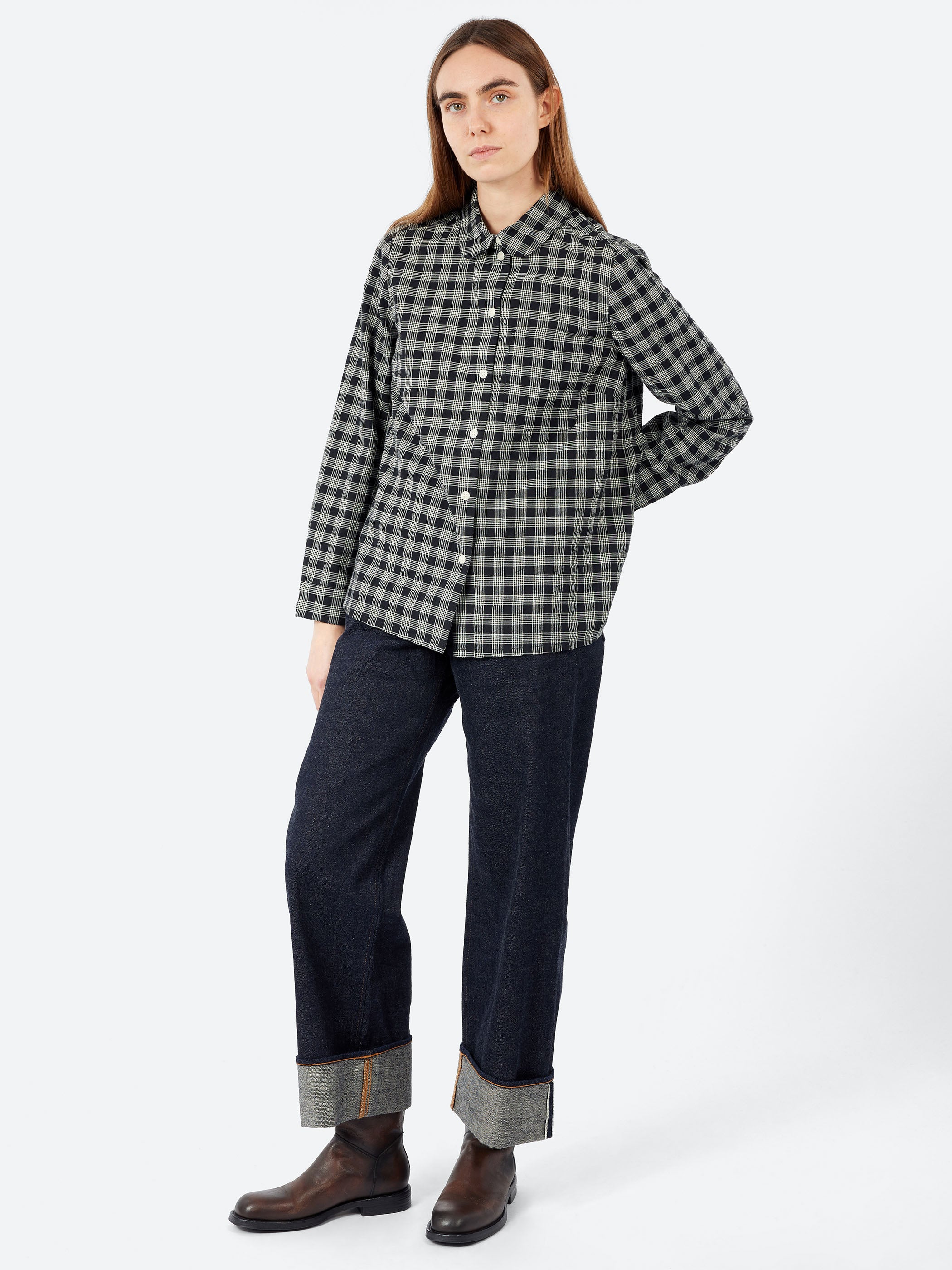 Ollie Binding Check Seersucker Shirt