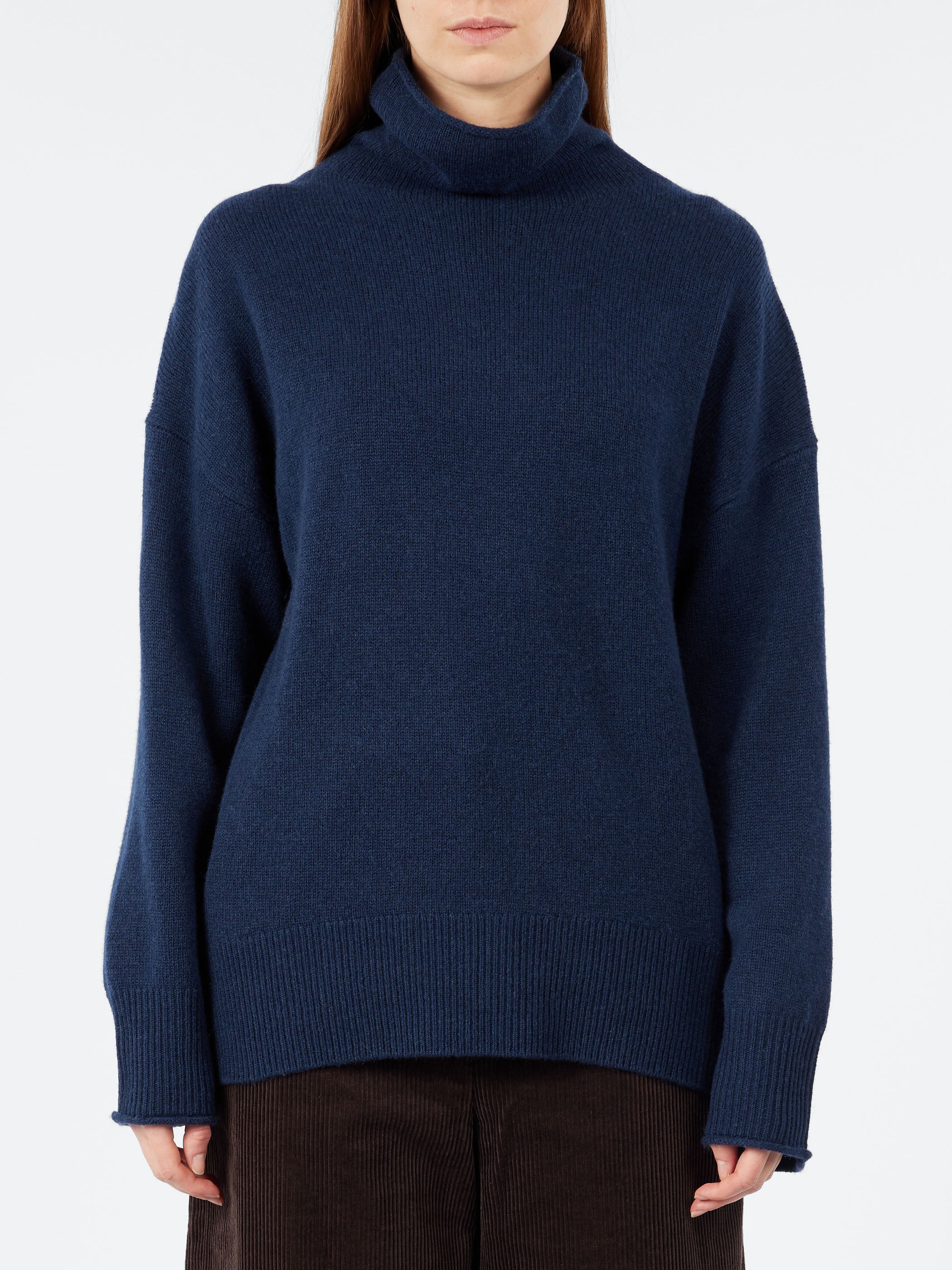 Roll Neck Wool Cashmere Sweater