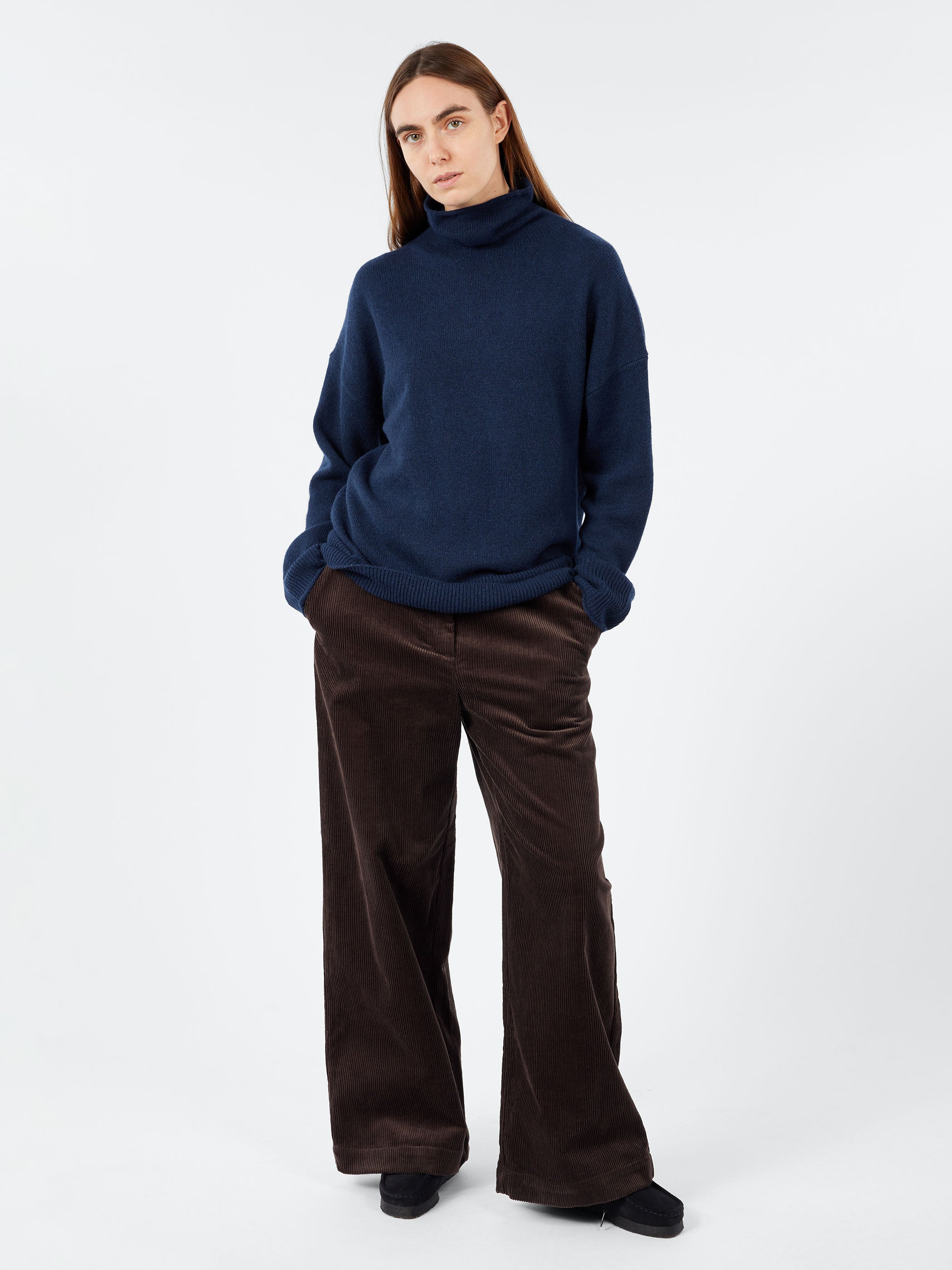 Roll Neck Wool Cashmere Sweater
