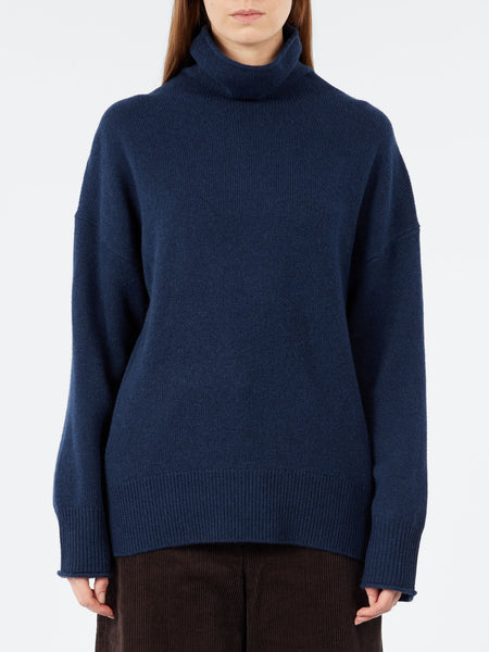TOAST - Roll Neck Wool Cashmere Sweater in Ink Blue – gravitypope