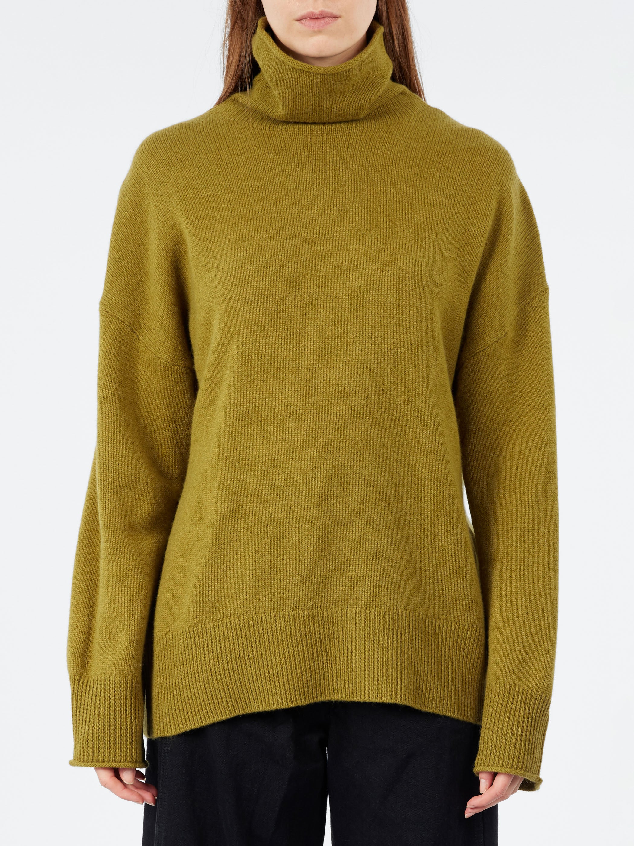 Roll Neck Wool Cashmere Sweater