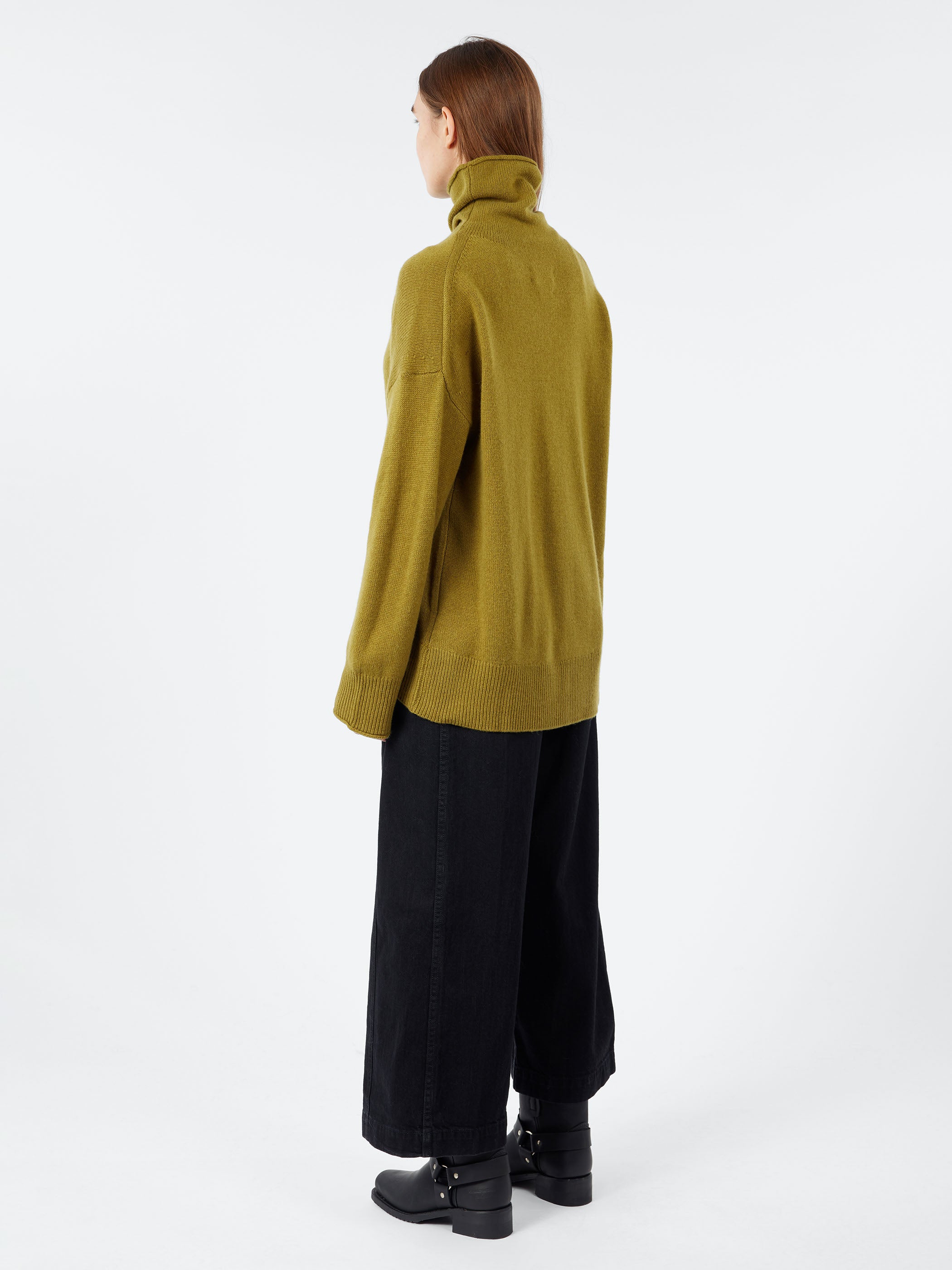 Roll Neck Wool Cashmere Sweater