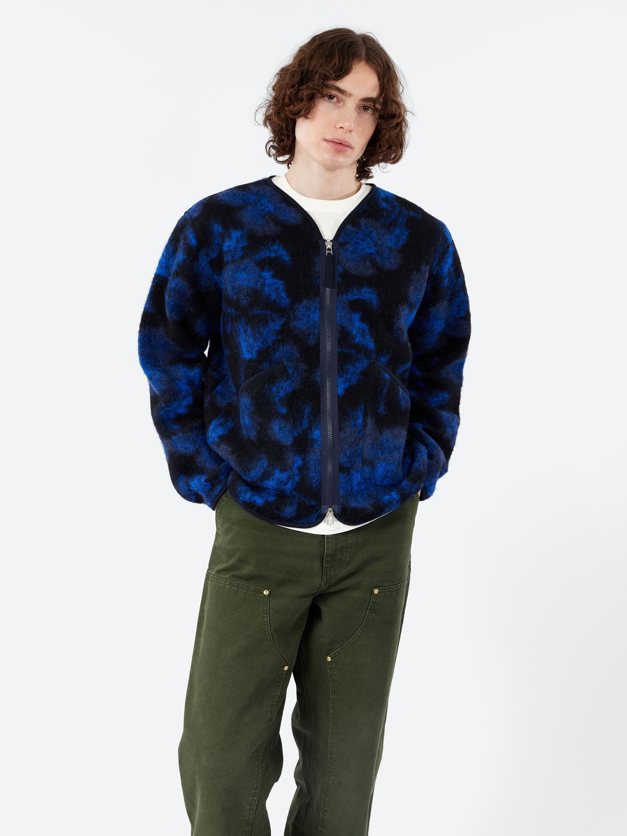 Flower Fleece Zip Liner Jacket