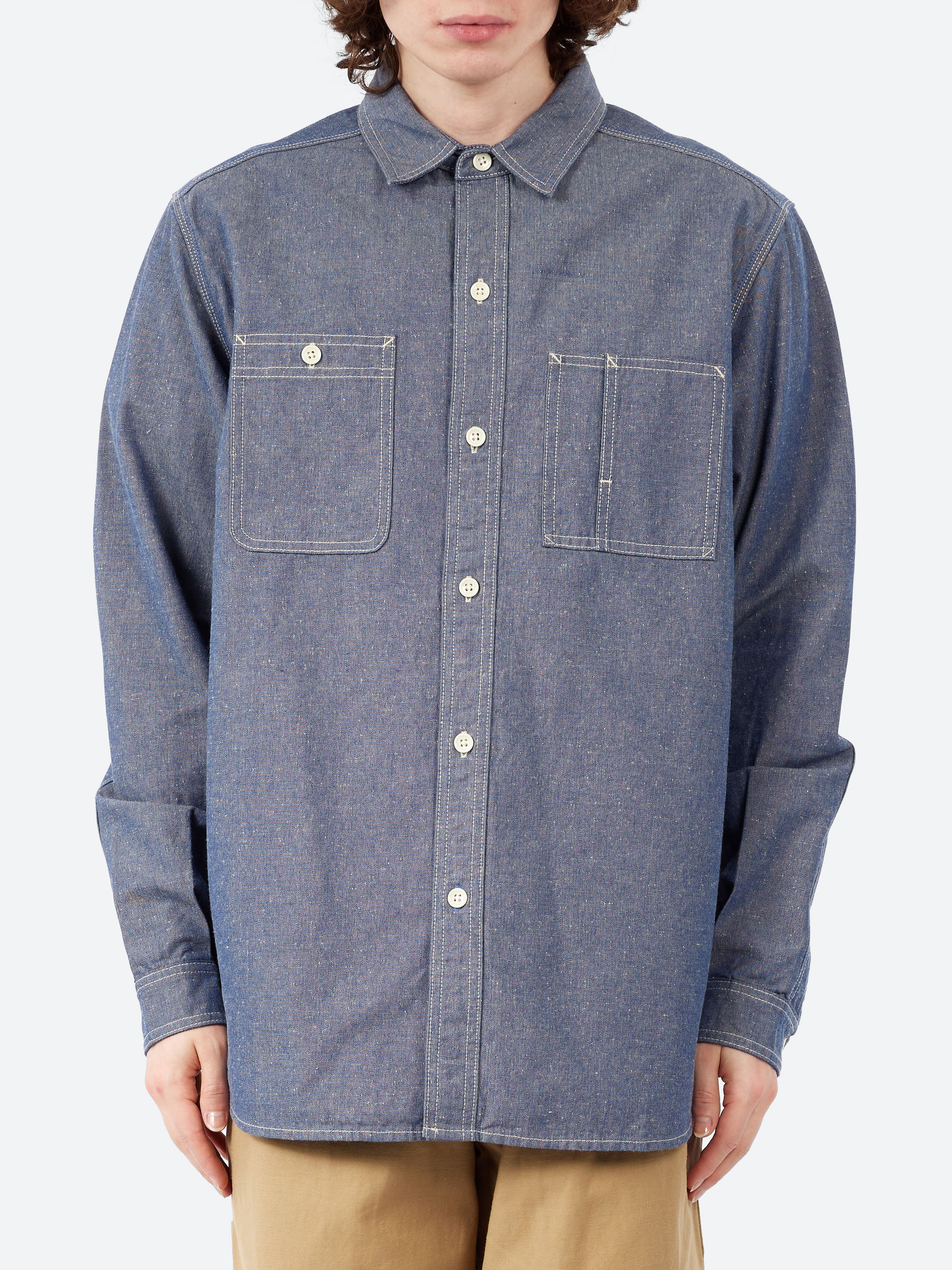 Nigel Cabourn - Lybro Chambray Shirt in Indigo – gravitypope