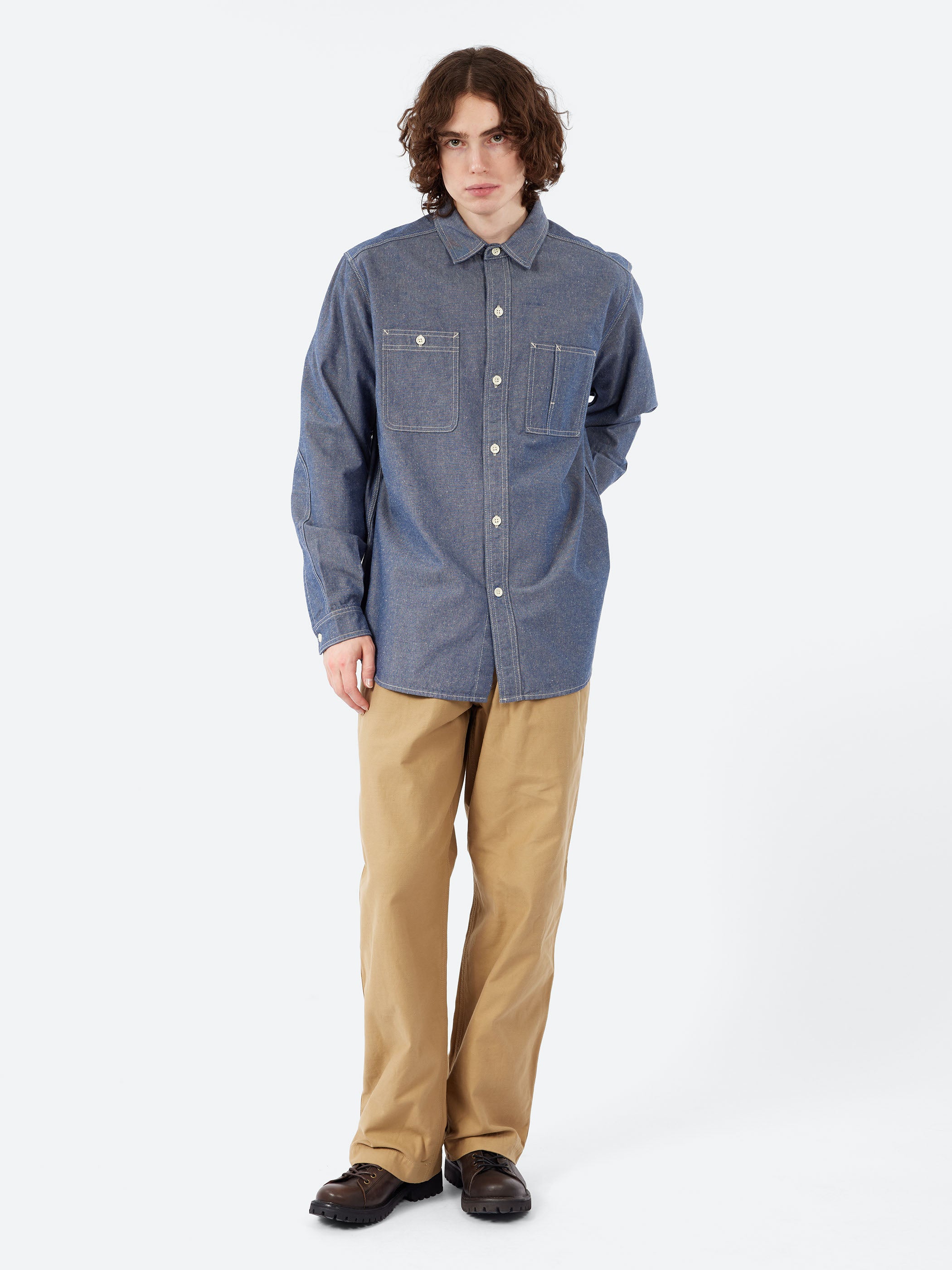 Nigel Cabourn - Lybro Chambray Shirt in Indigo – gravitypope