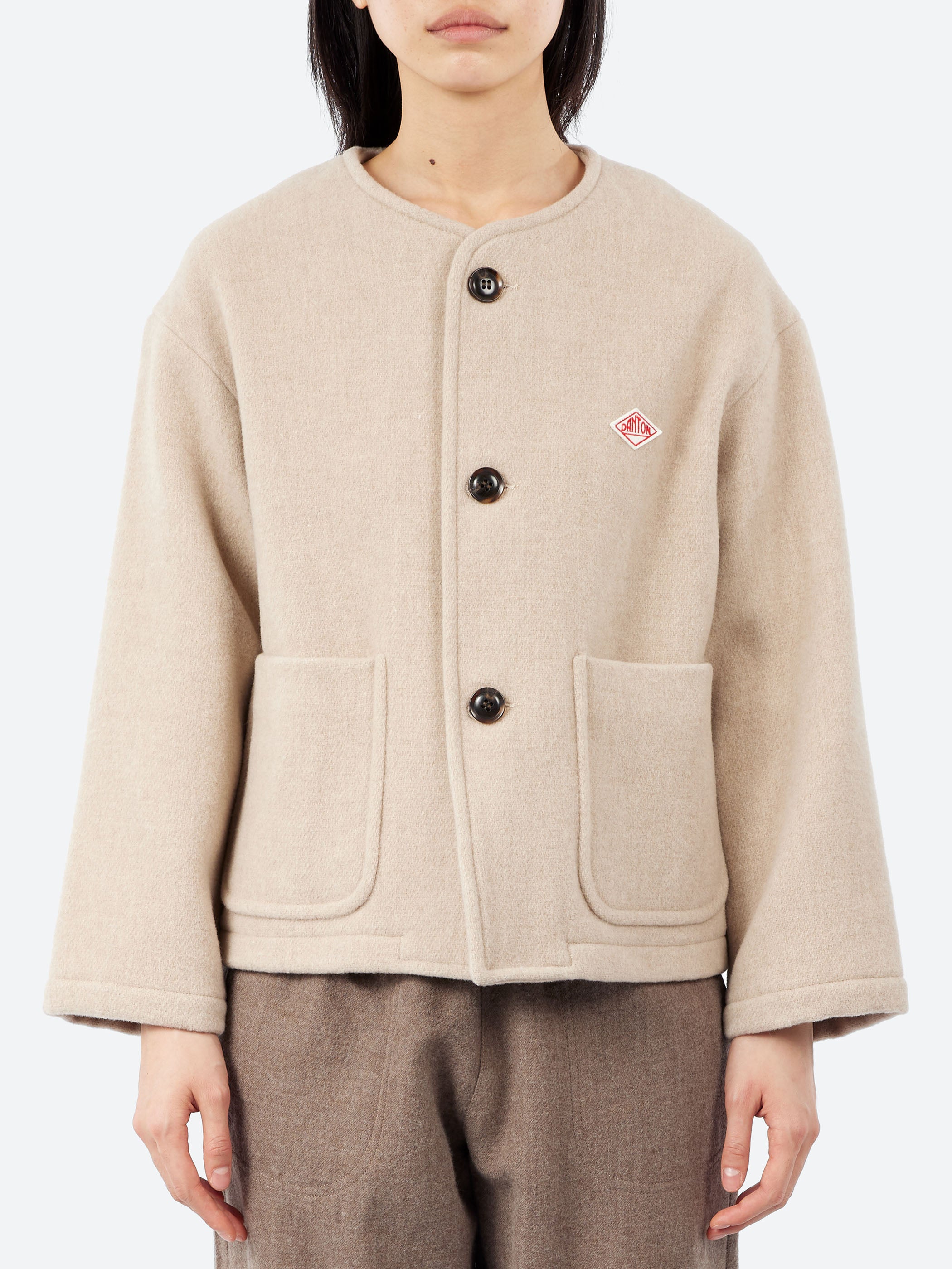 Women's Wool Light Pile Collarless Jacket
