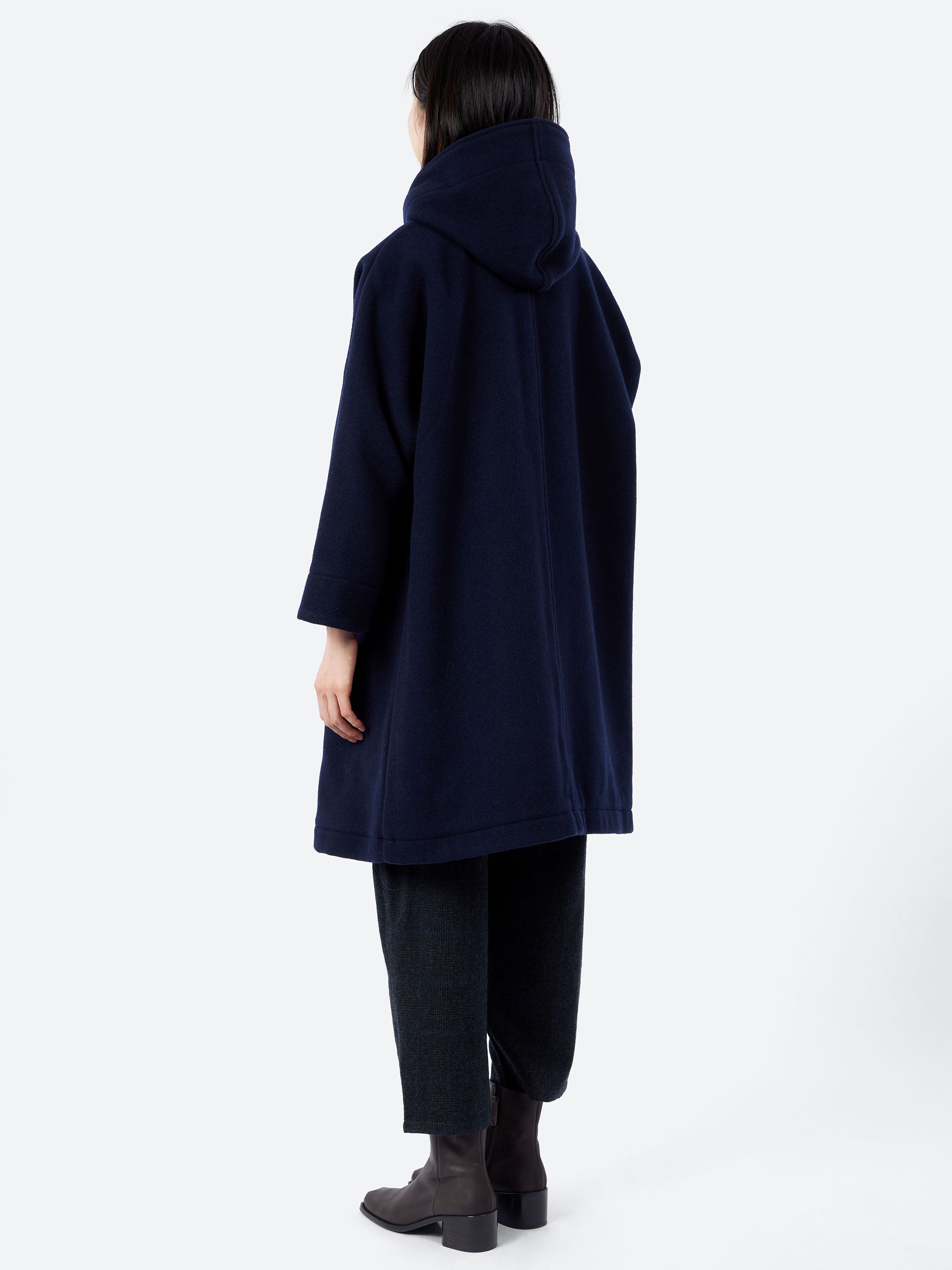 Wool Light Pile Hooded Coat