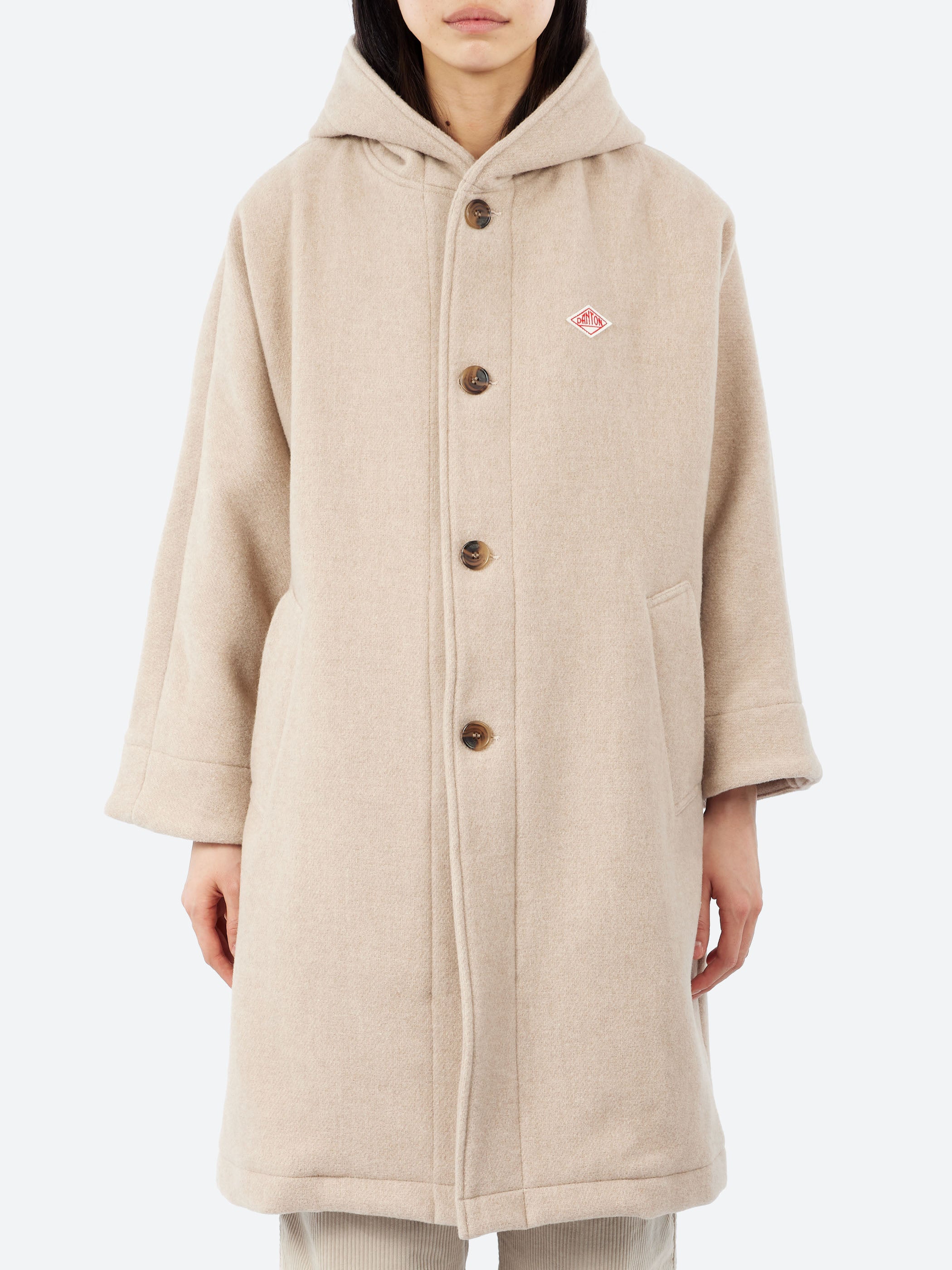 Danton - Wool Light Pile Hooded Coat in Raw Beige – gravitypope