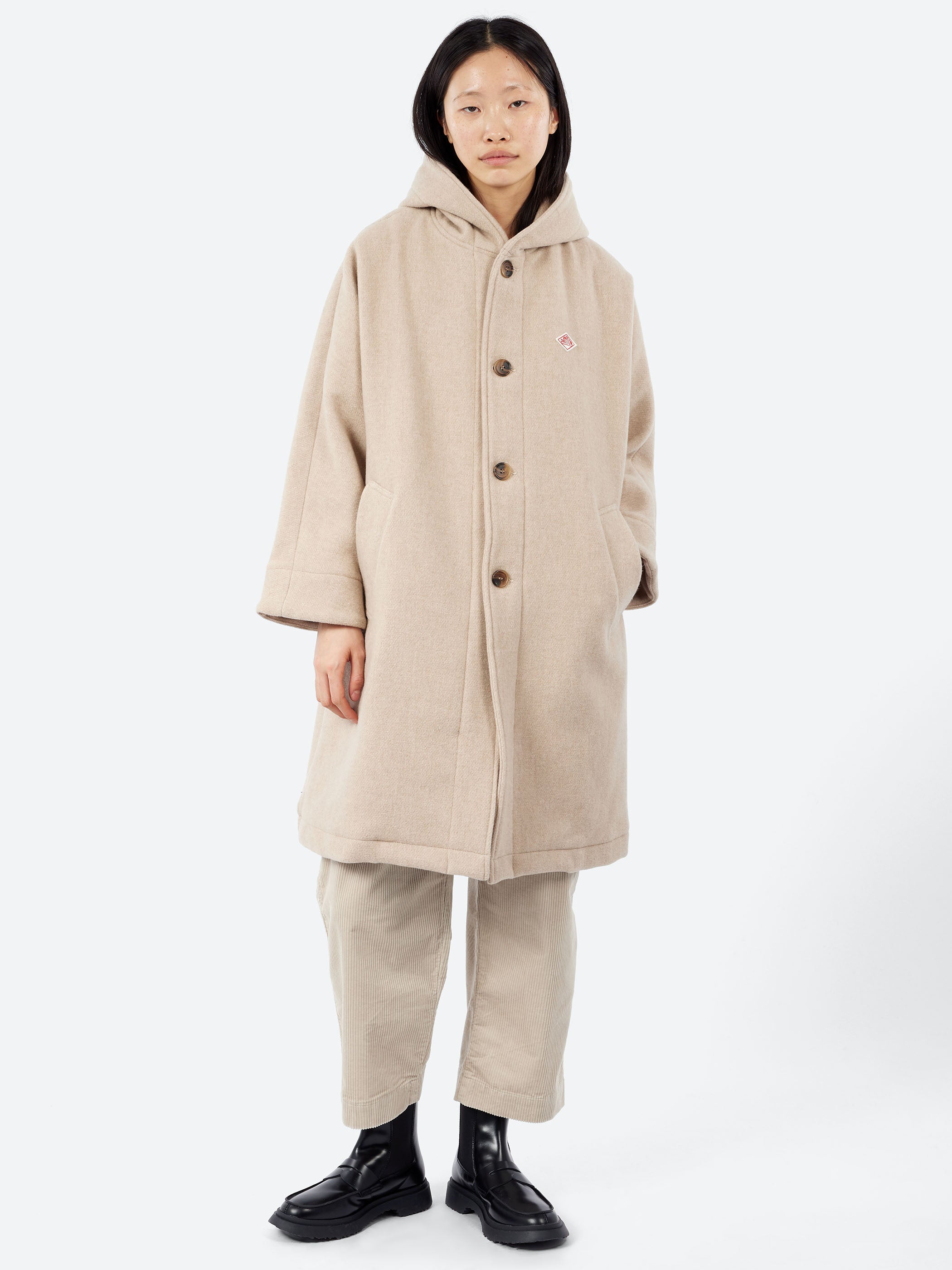 Danton - Wool Light Pile Hooded Coat in Raw Beige – gravitypope