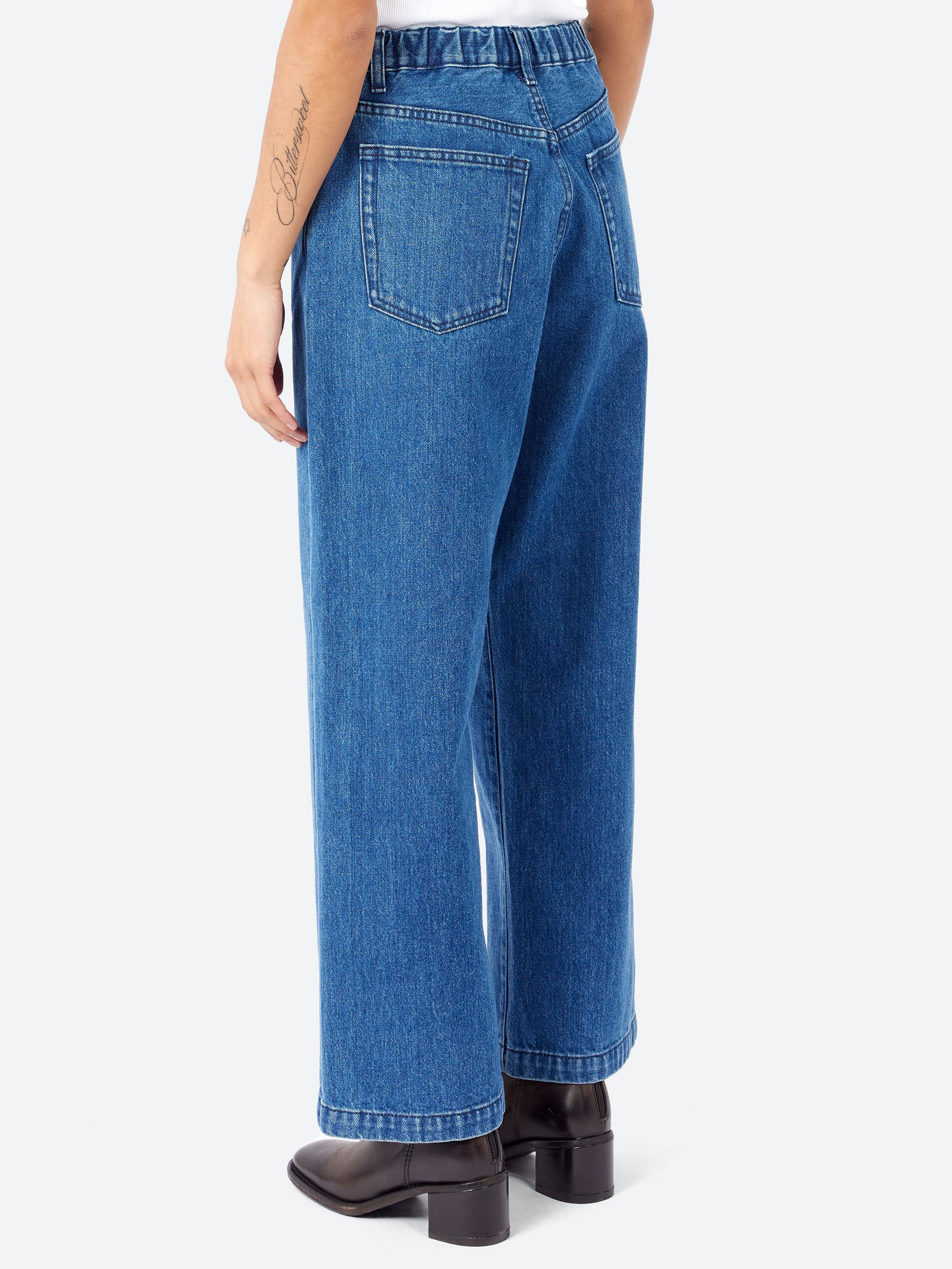 Denim Tuck Straight Pants