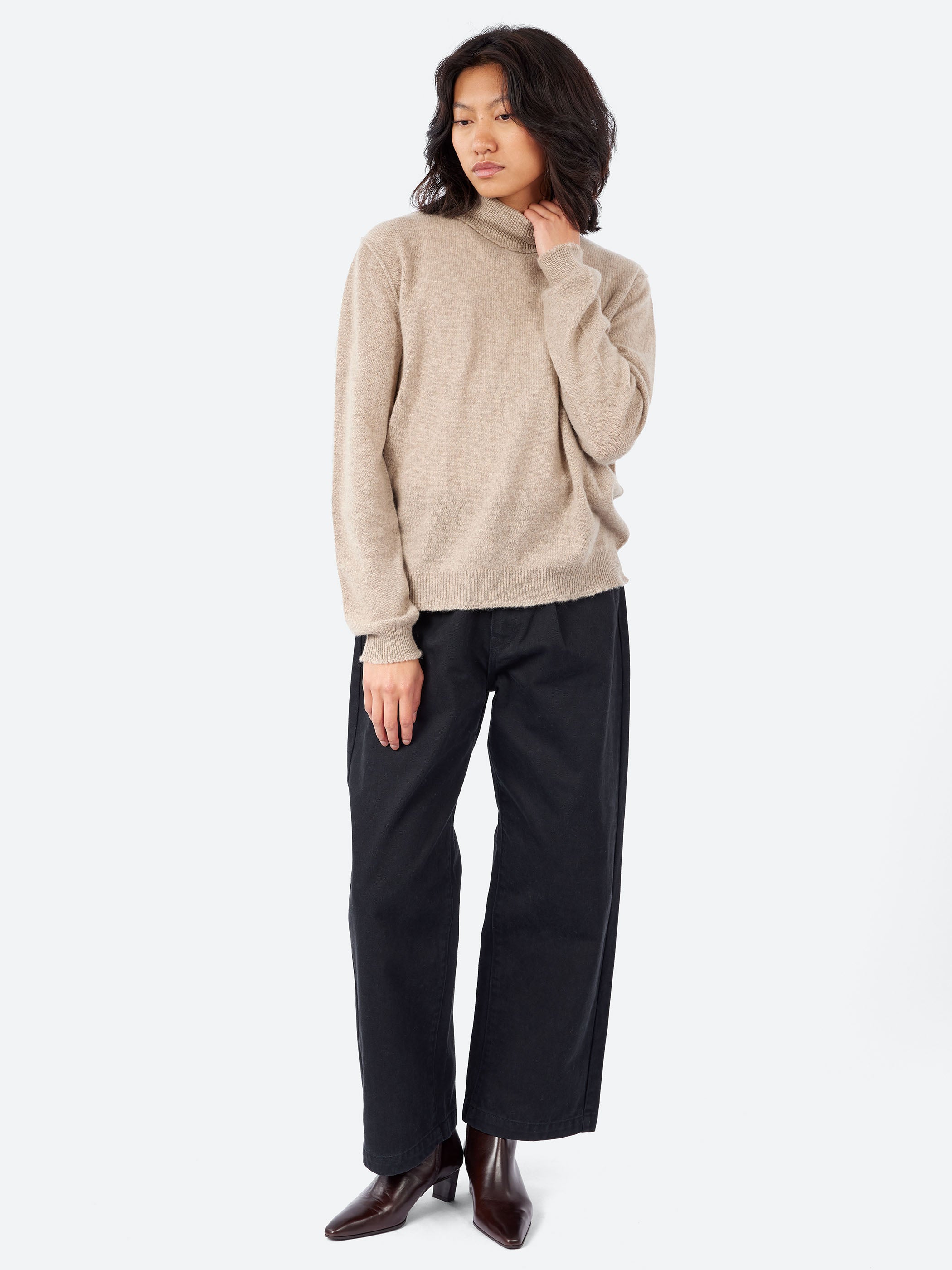 Denim Tuck Straight Pants