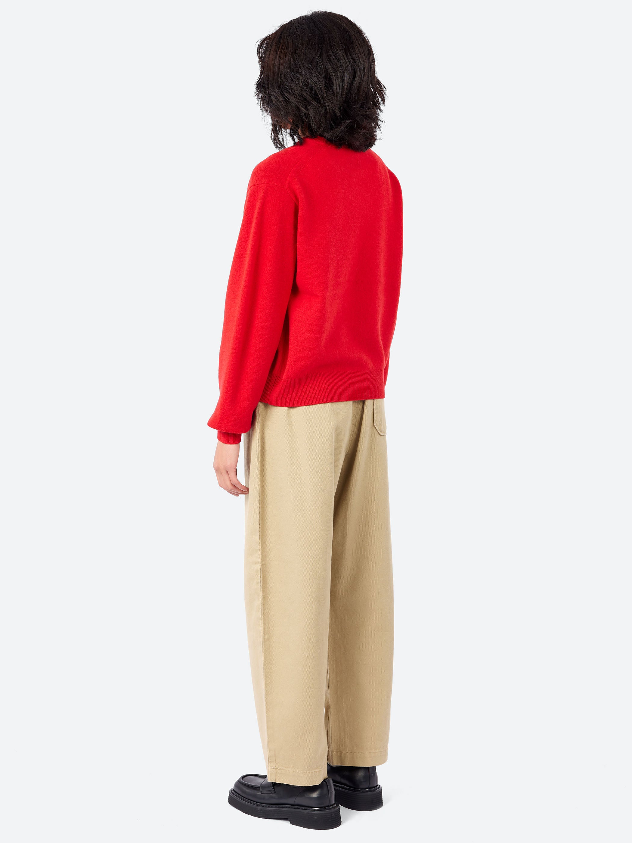 Danton - Women's Lambswool Crew Neck Knit Pullover in Red