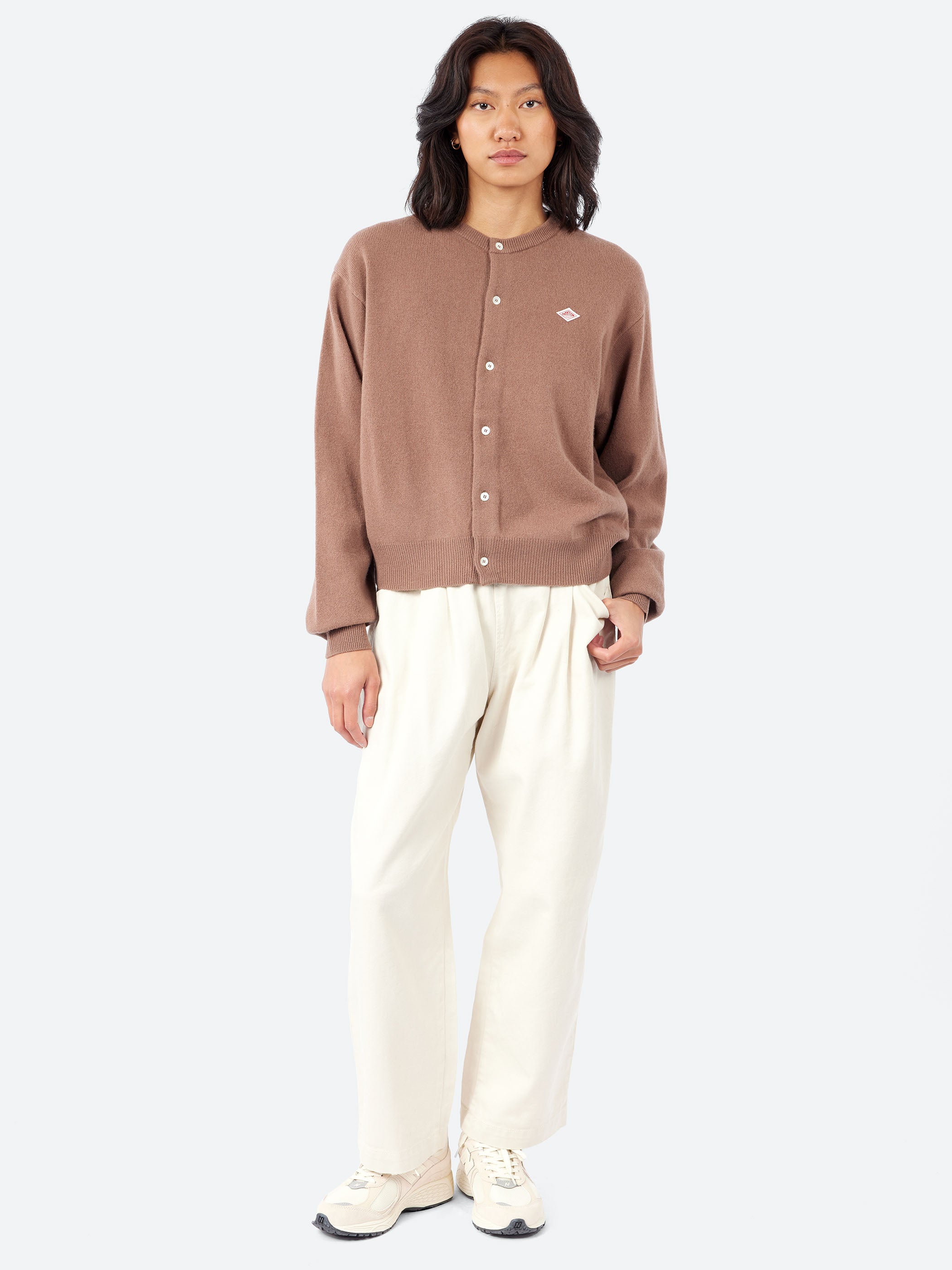 Danton - Women's Lambswool Crew Neck Cardigan in Mocha – gravitypope
