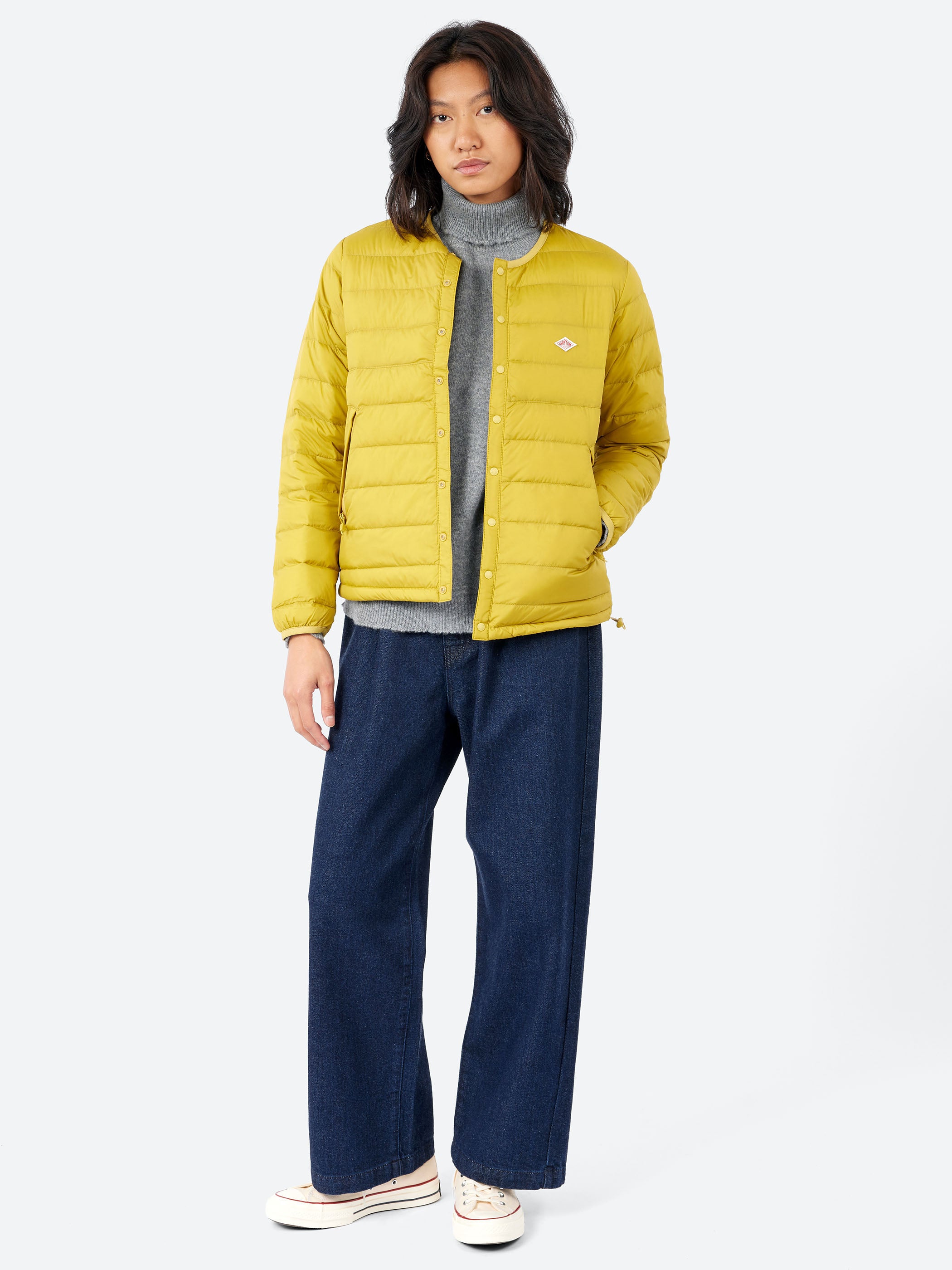 Danton - Women's Inner Down Crewneck Jacket in Mustard – gravitypope