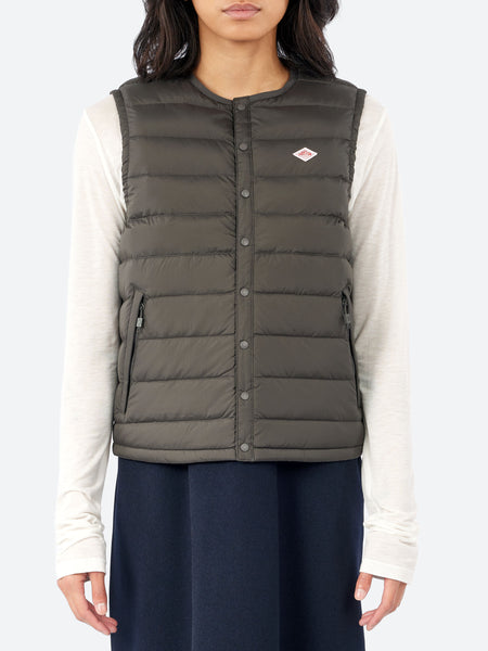 Danton - Women's Inner Down Crewneck Vest in Iron – gravitypope