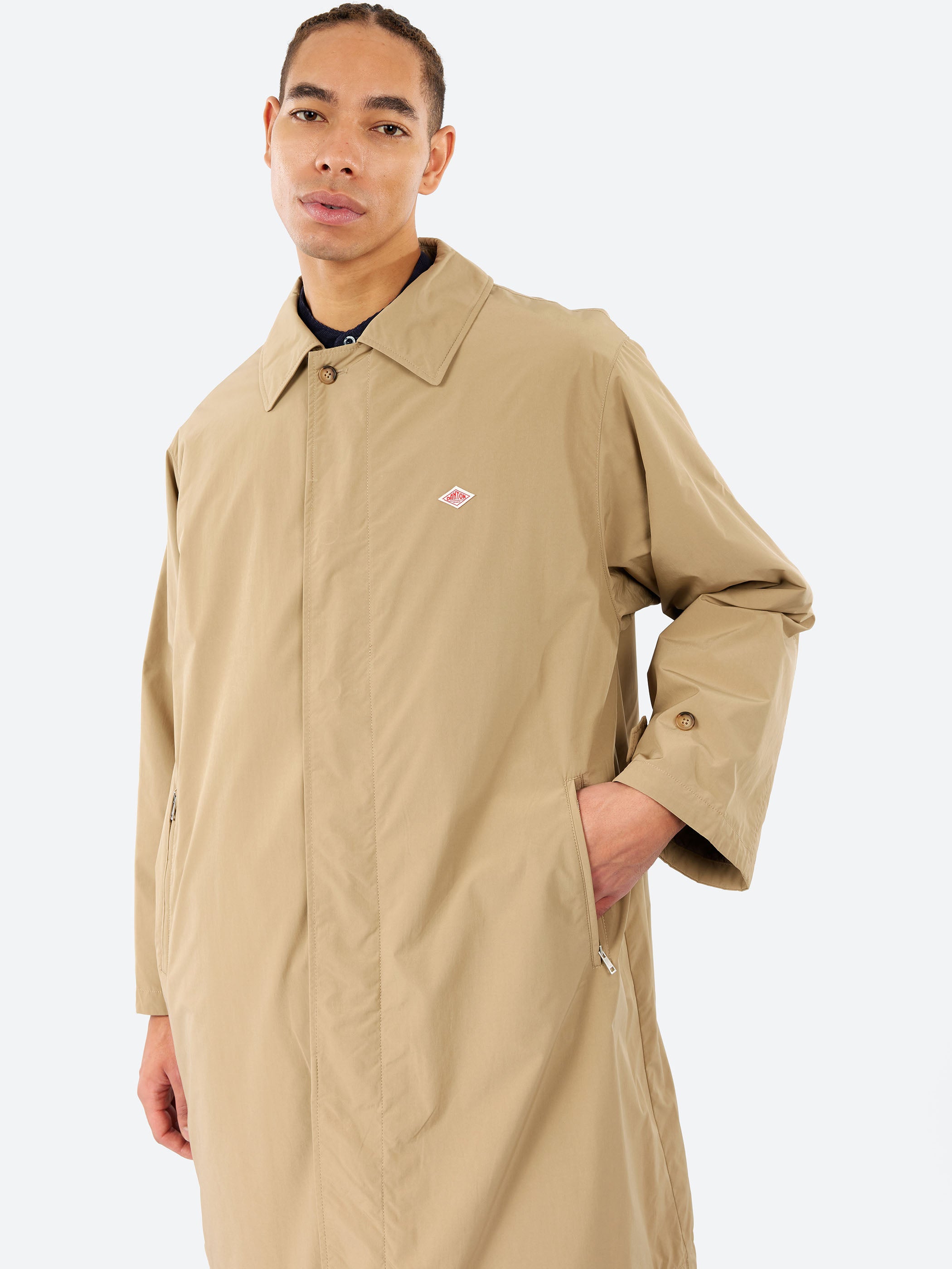 ダントン WOOL LIKE INSULATION BALMACAAN COAT Danton - Wool Like Insulation Balmacaan Coat in Beige – gravitypope