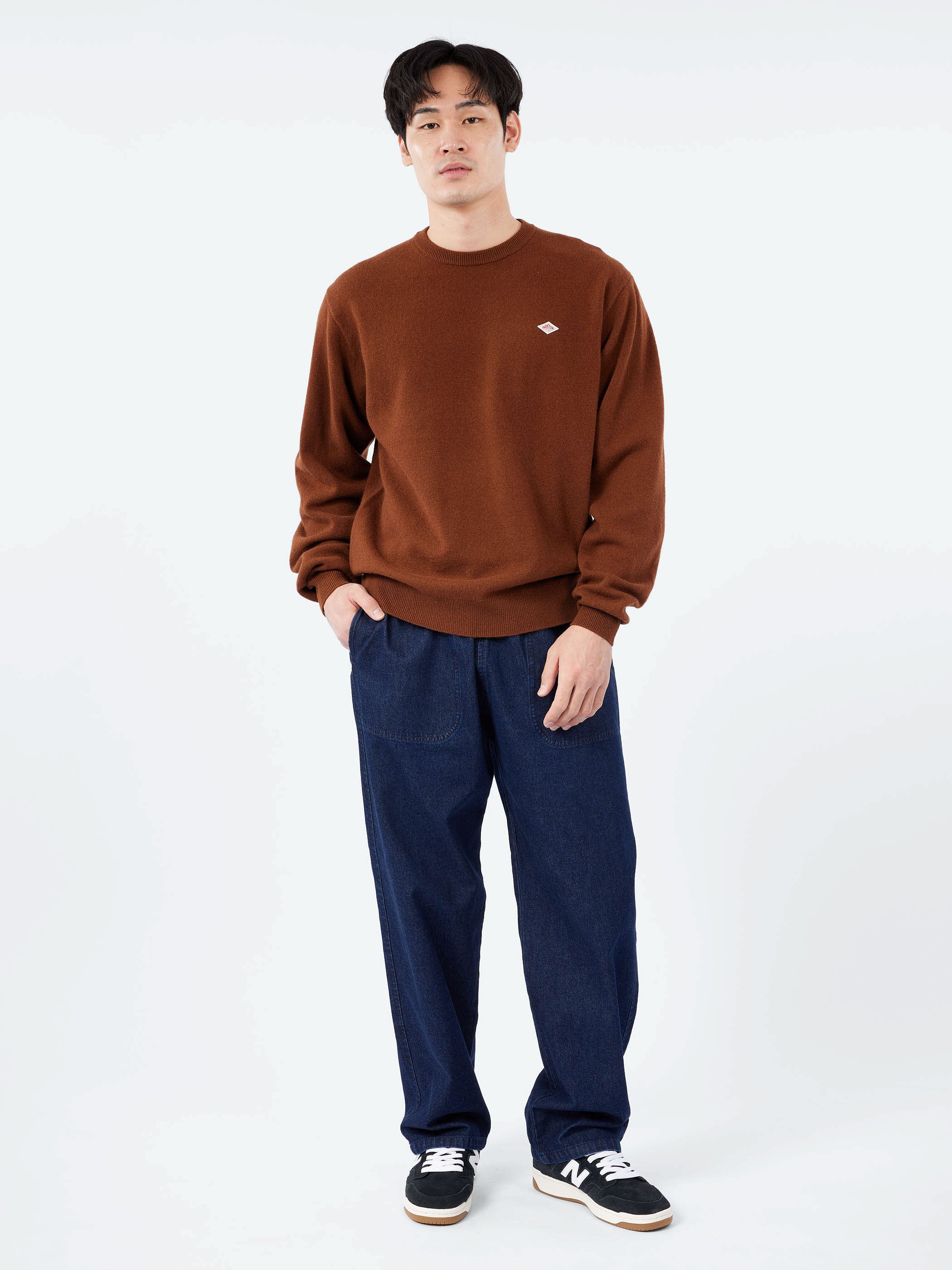 Lambswool Crew Neck Knit Pullover