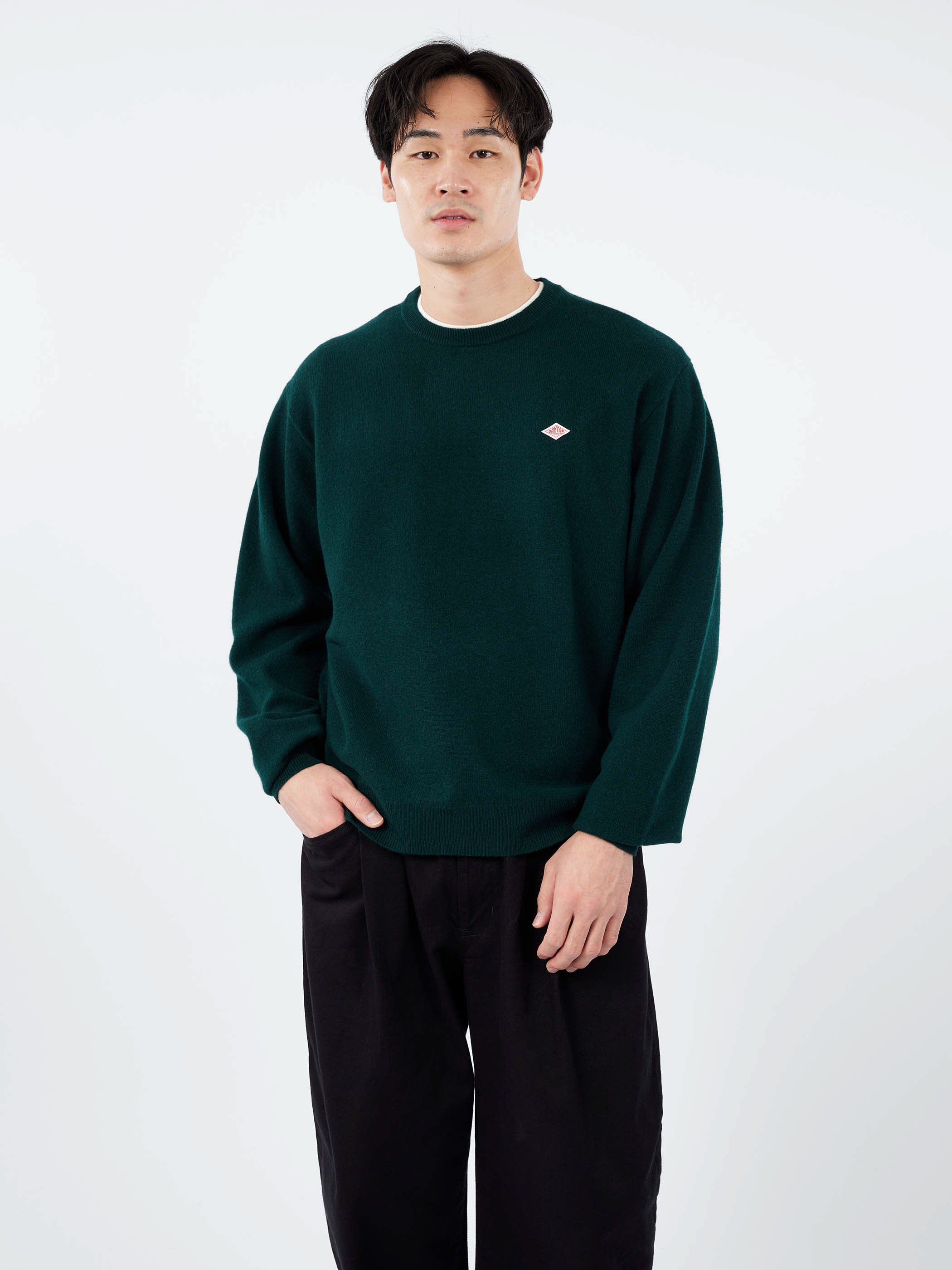 Lambswool Crew Neck Knit Pullover