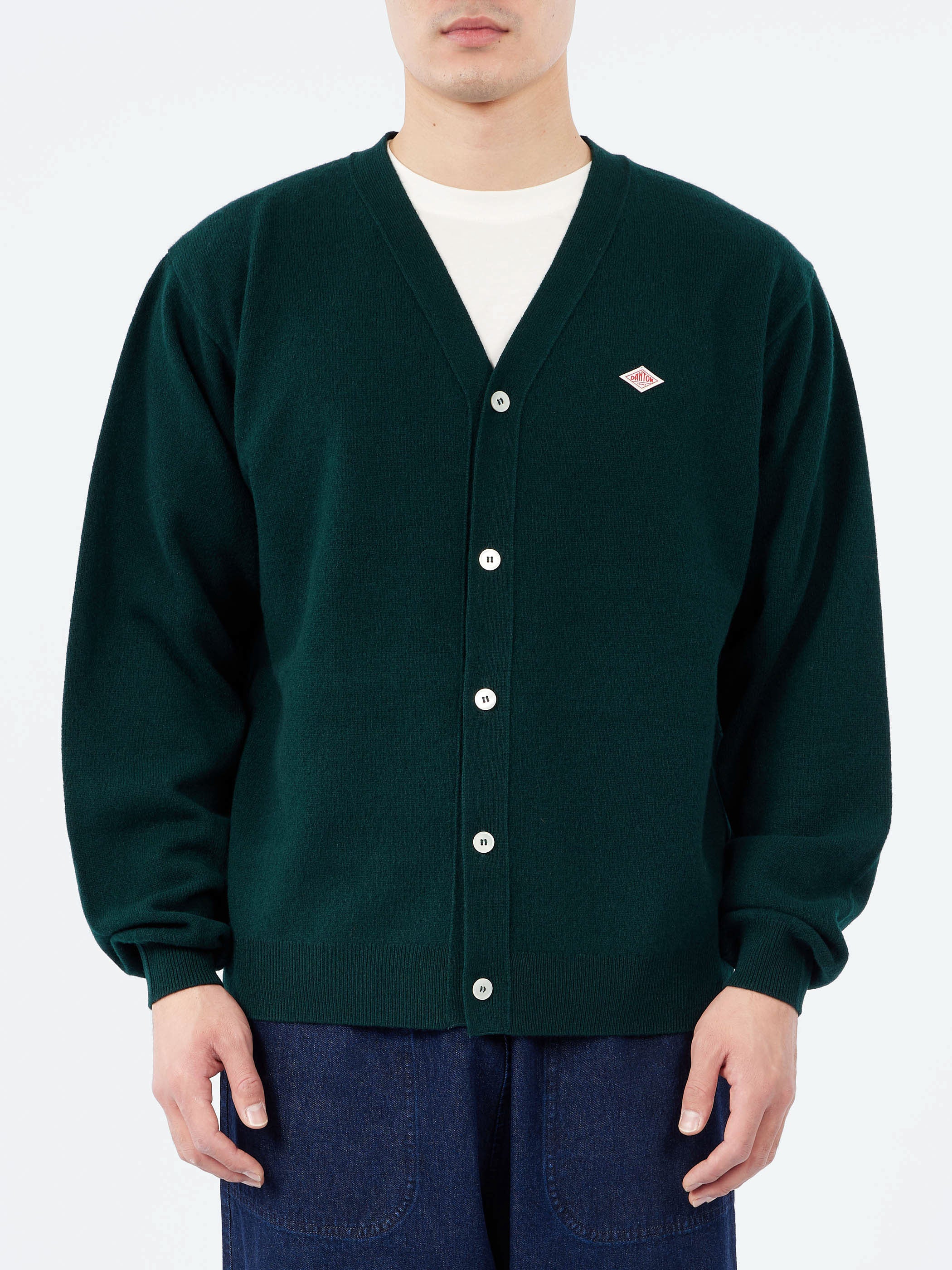 Danton - Lambswool V-Neck Cardigan in Dark Green – gravitypope