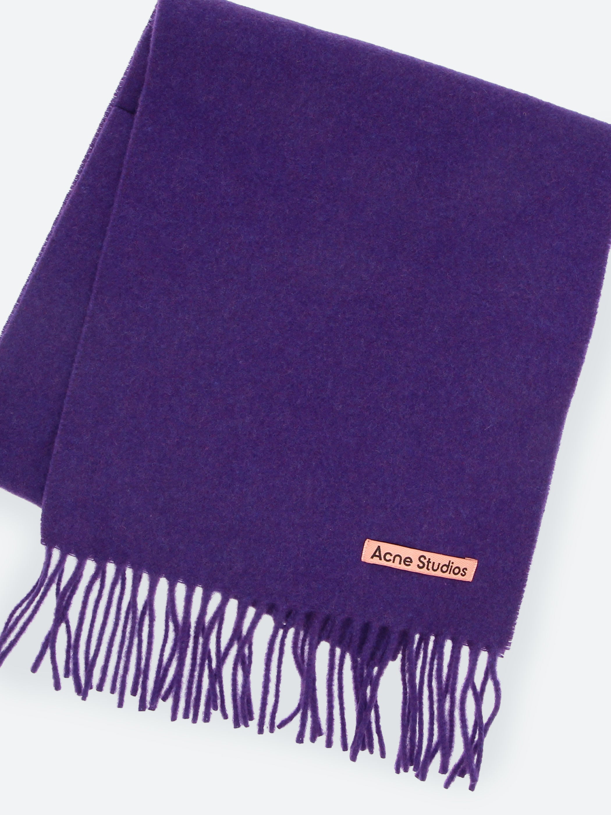 Acne Studios - Fringe Wool Scarf - Skinny in Violet Purple
