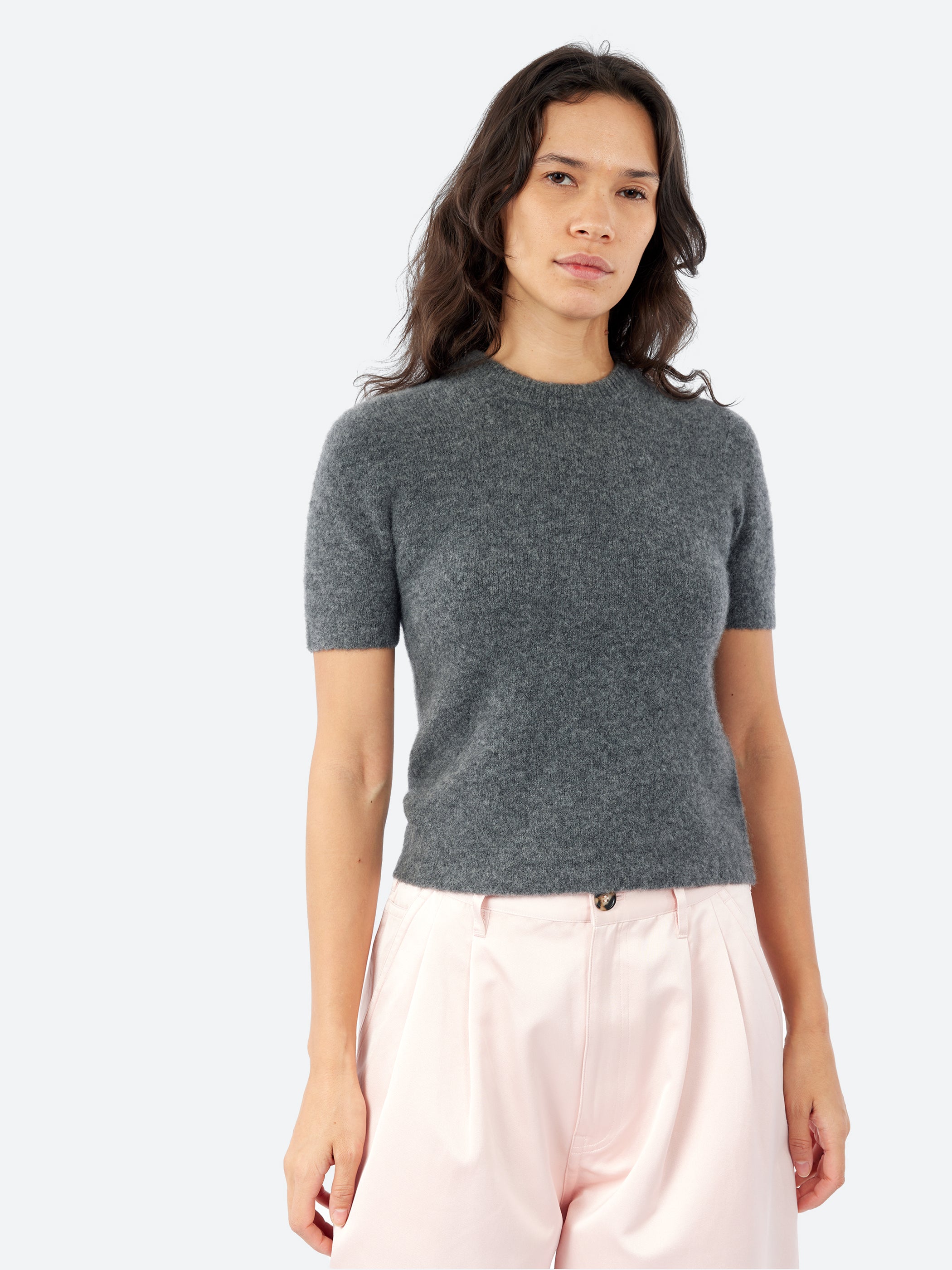 Cashmere and Silk Short Sleeve Sweater