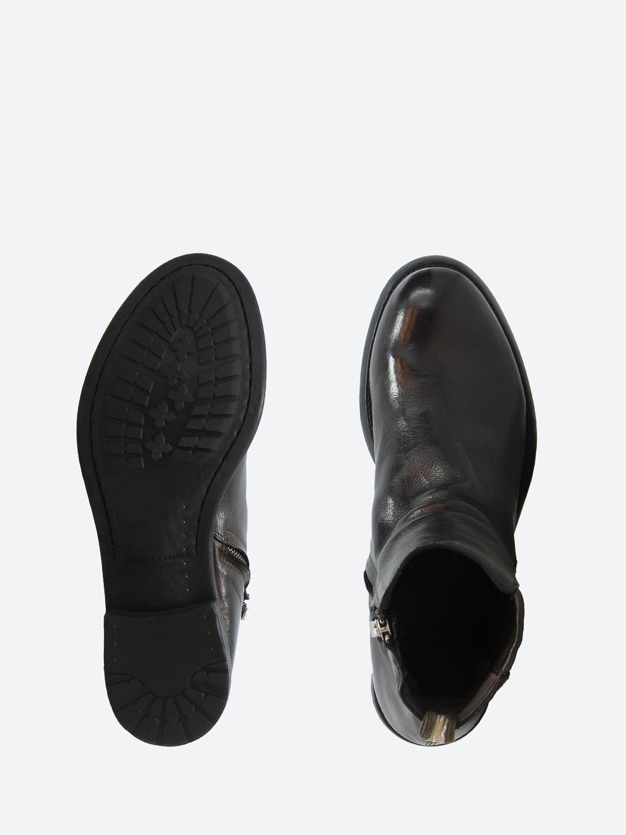 Officine Creative - Sydne 003 Zip Boots in Nero Ignis – gravitypope
