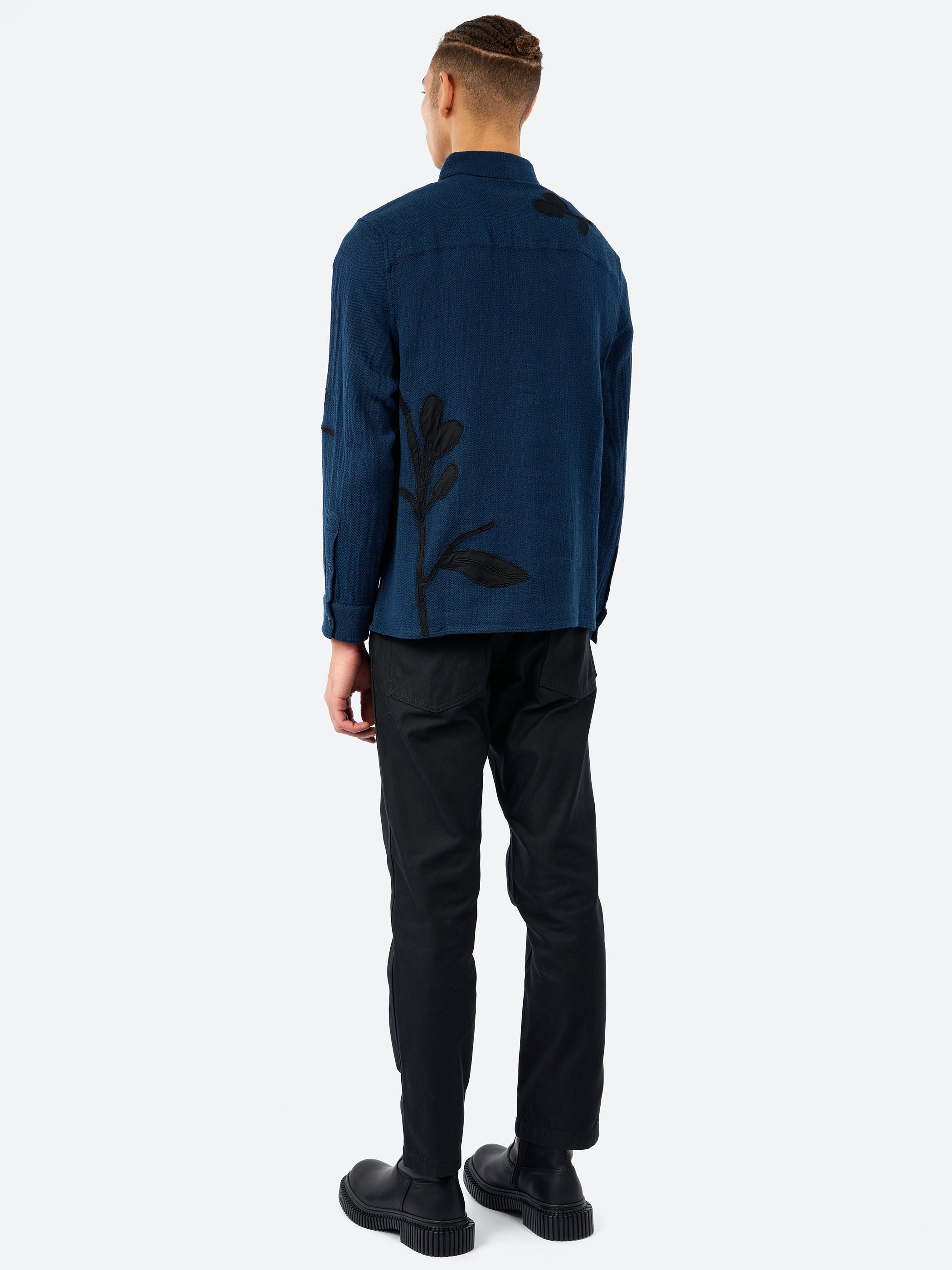 Halcomb Herringbone Cotton Applique Shirt