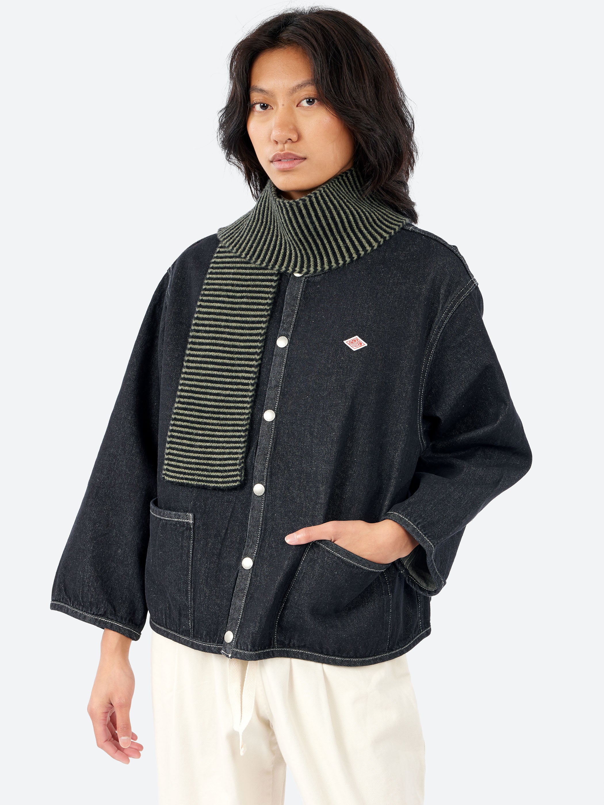 Small Thin Stripe Garter Stitch Scarf