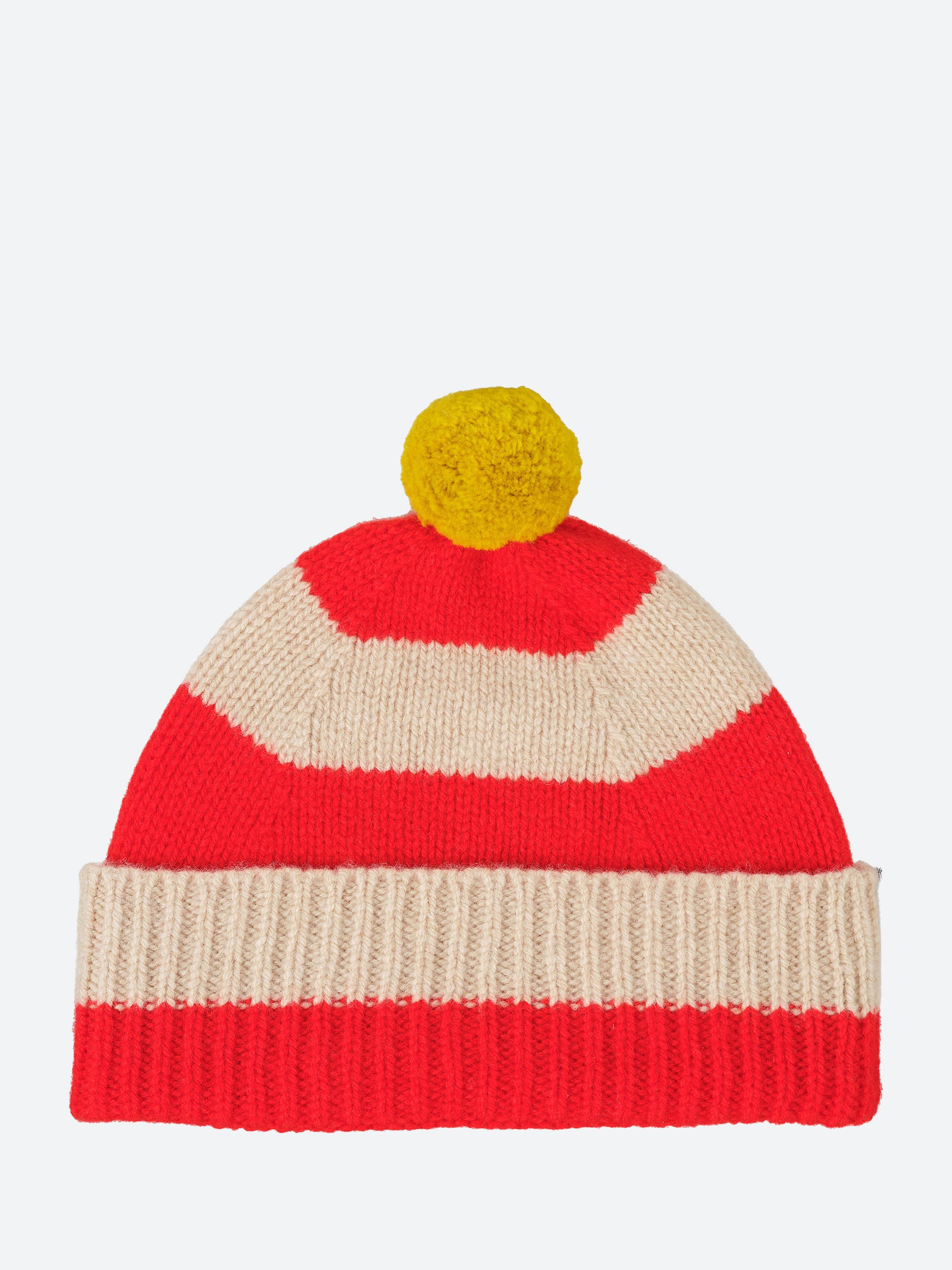 Stripe Pompom Hat