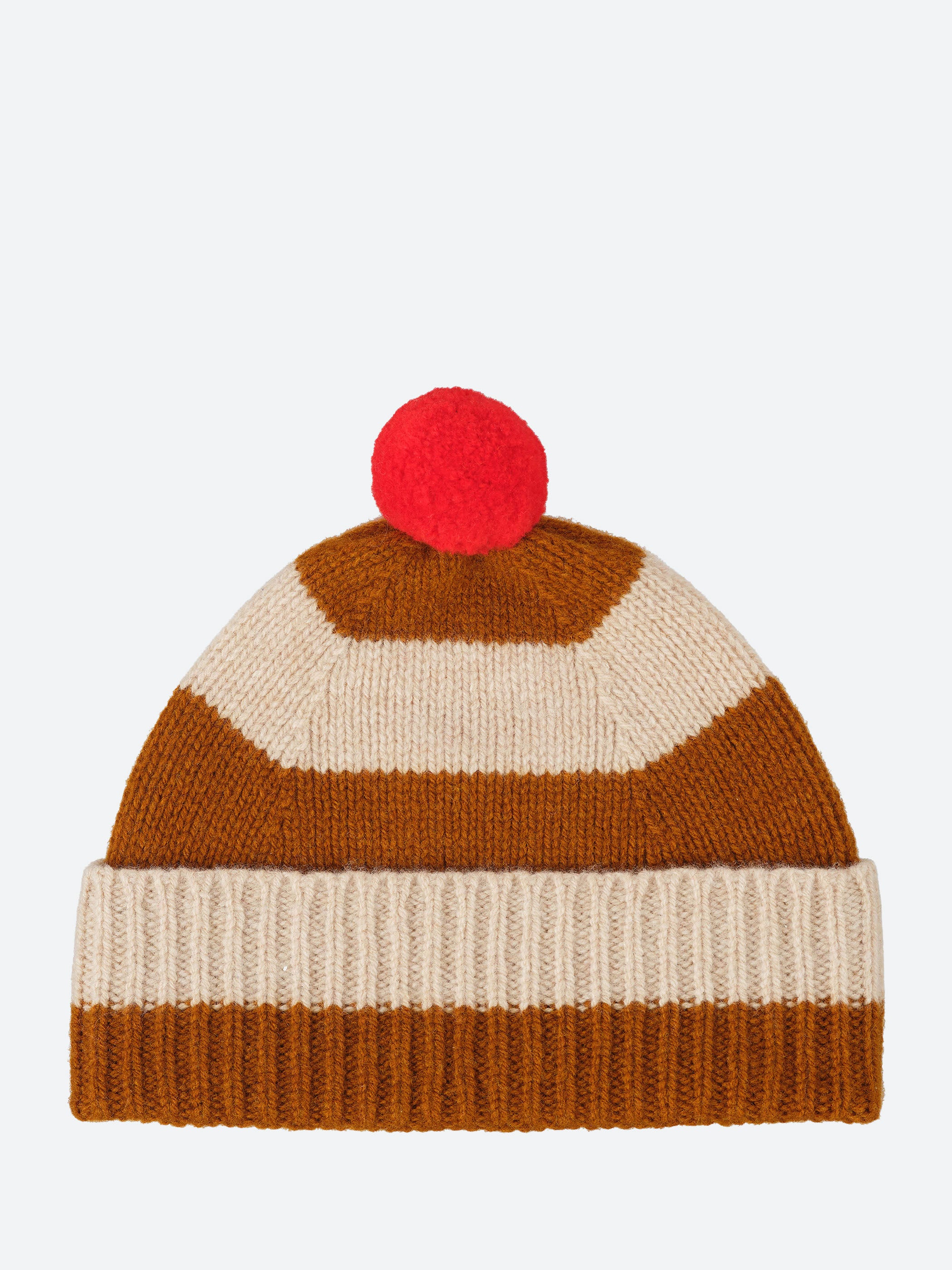 Stripe Pompom Hat