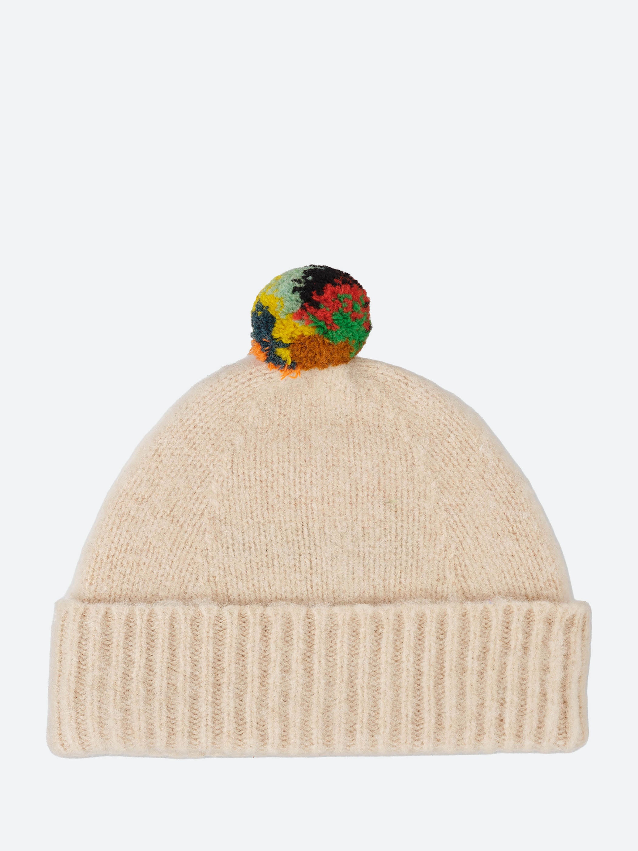 Brushed Plain Hat Stripe Pompom