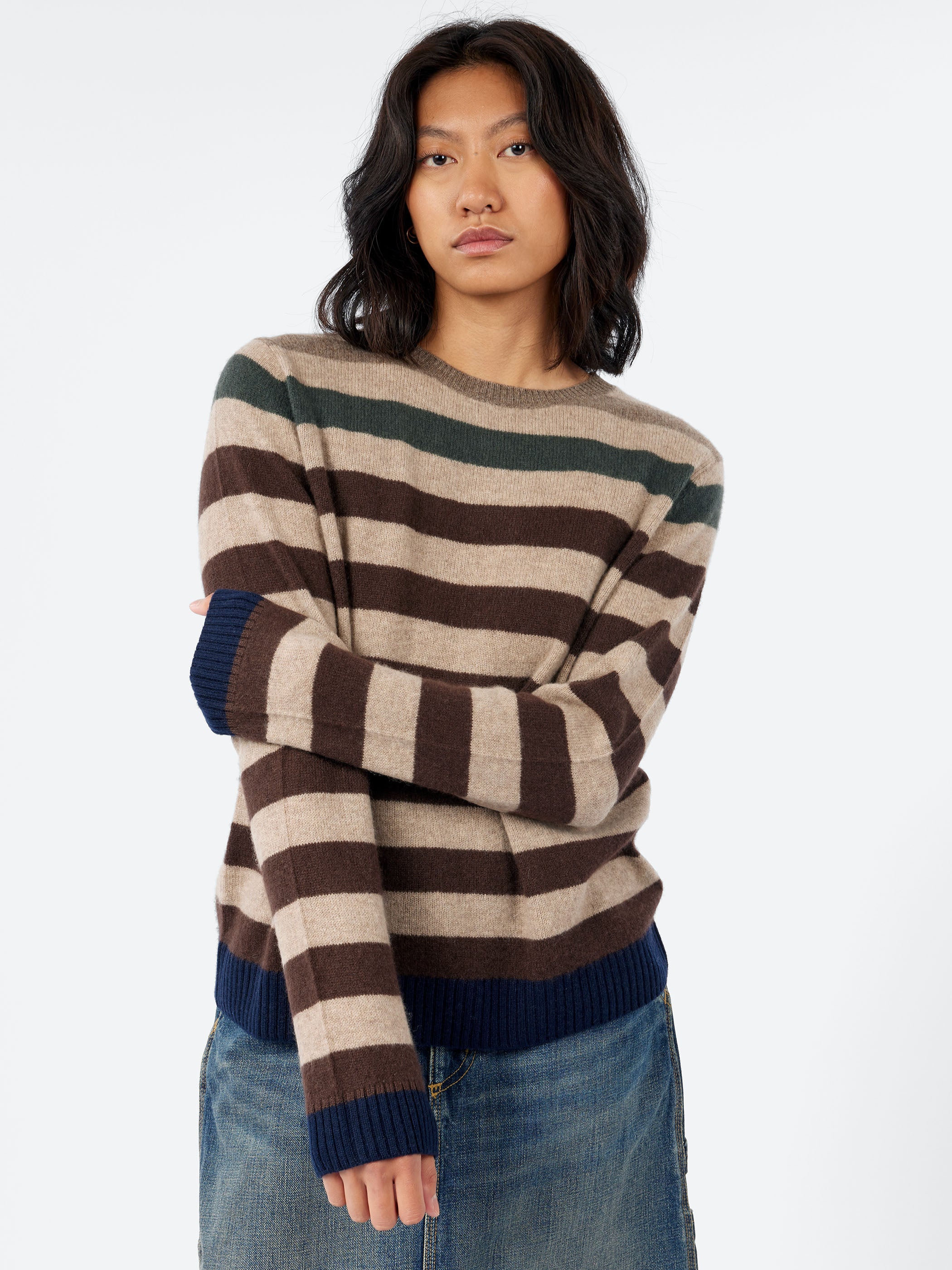 Cashmere Gradient Stripe Crew