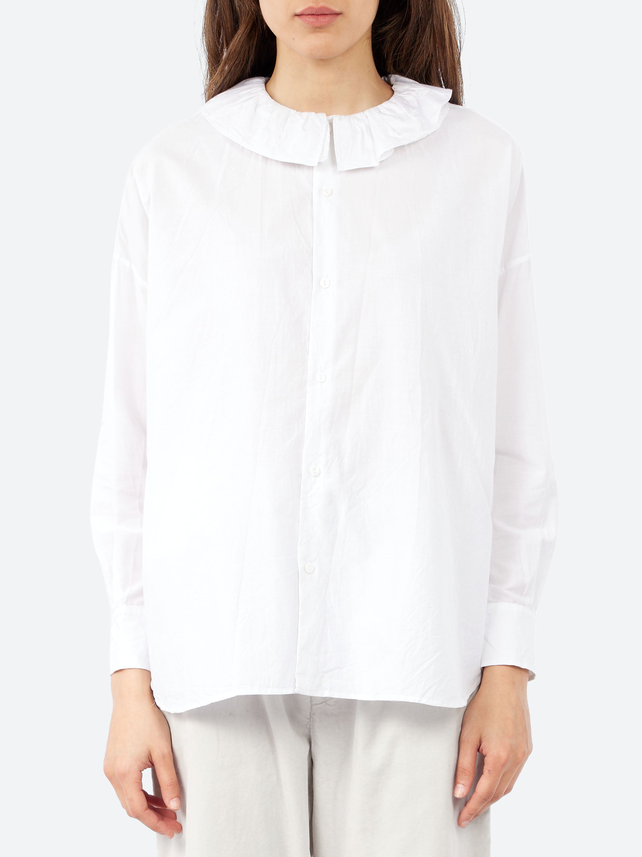 Ruffle Collar Baggy Shirt