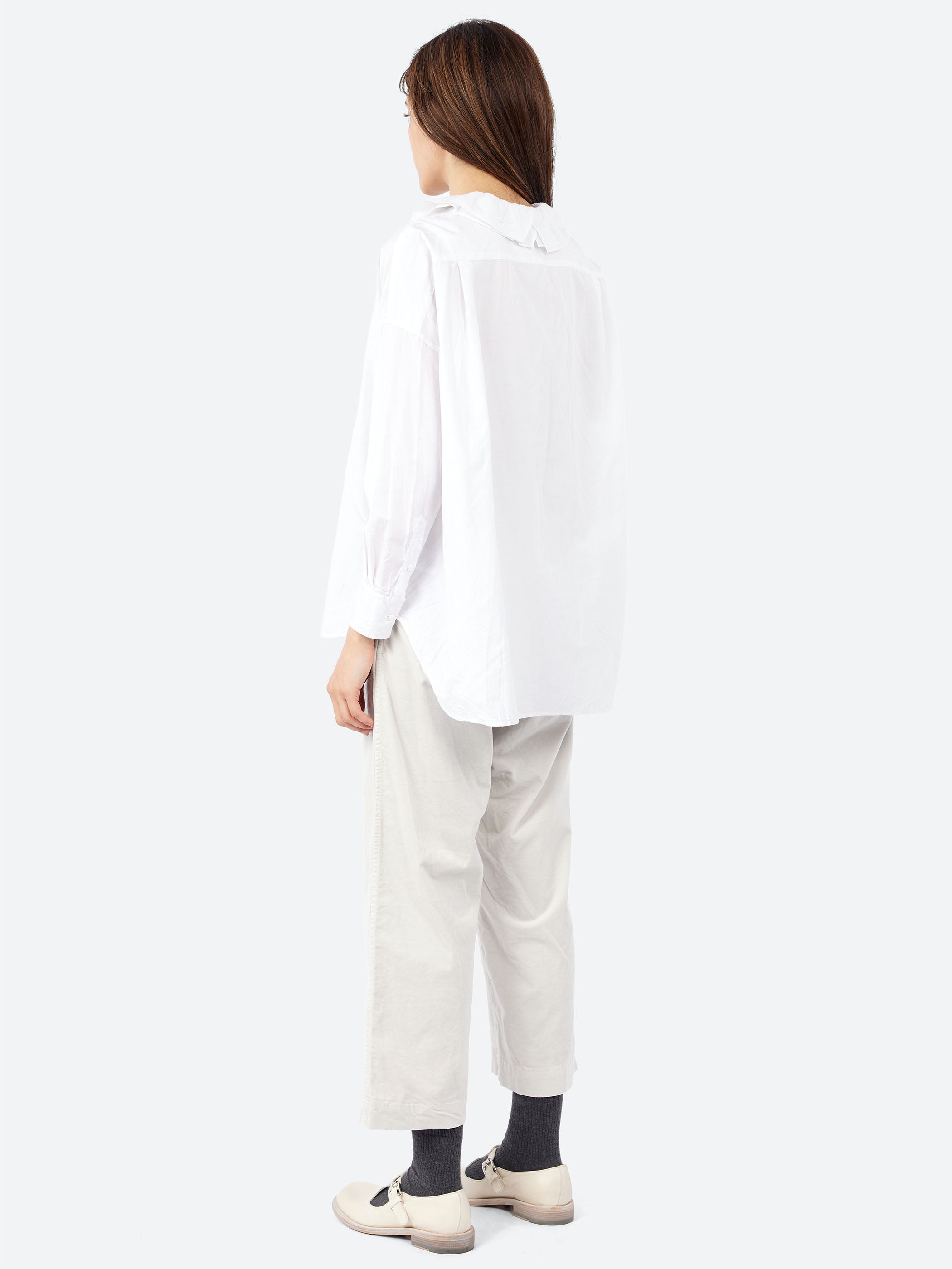 Ruffle Collar Baggy Shirt